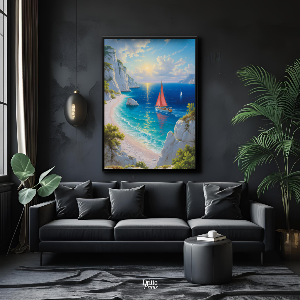 (FD10) Mediterranean Light - Framed matte paper poster