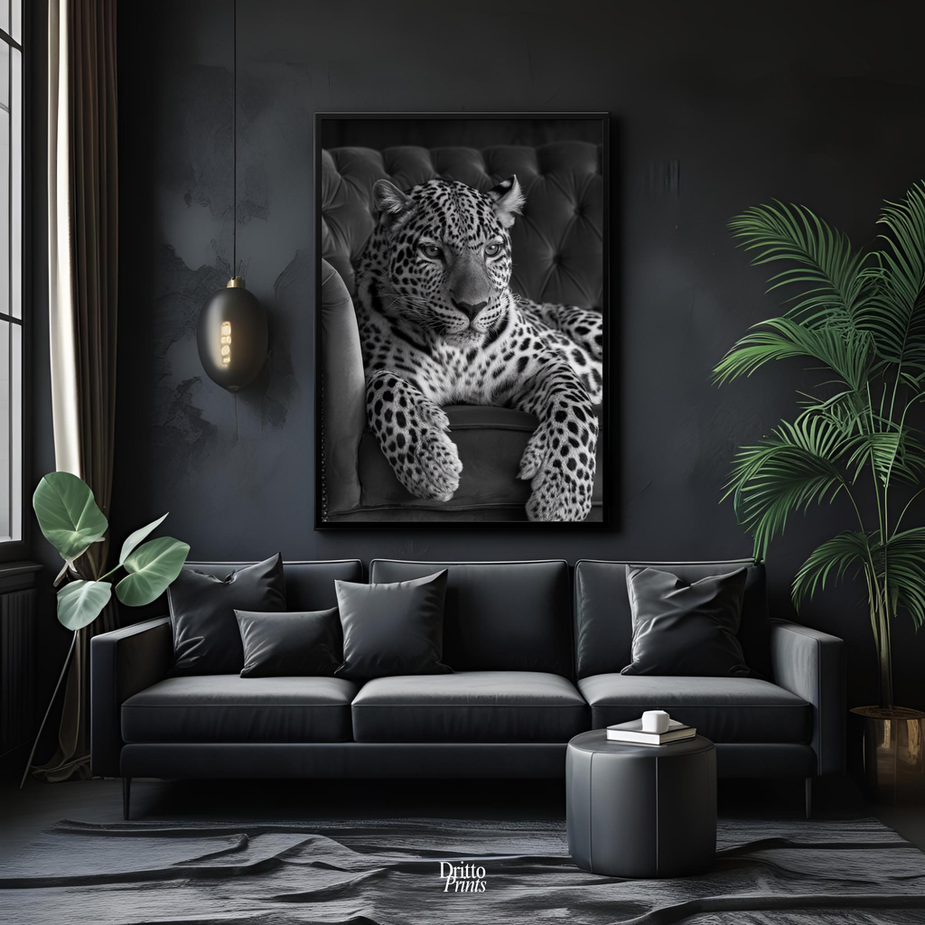 (FD8) The Silent Leopard - Framed matte paper poster