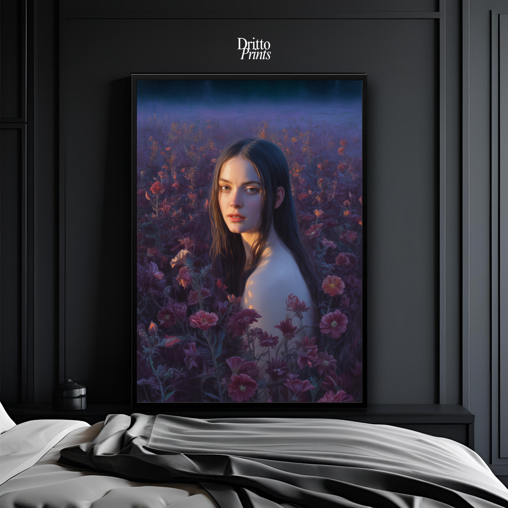(FD21) Eclipsed in Bloom - Framed matte paper poster