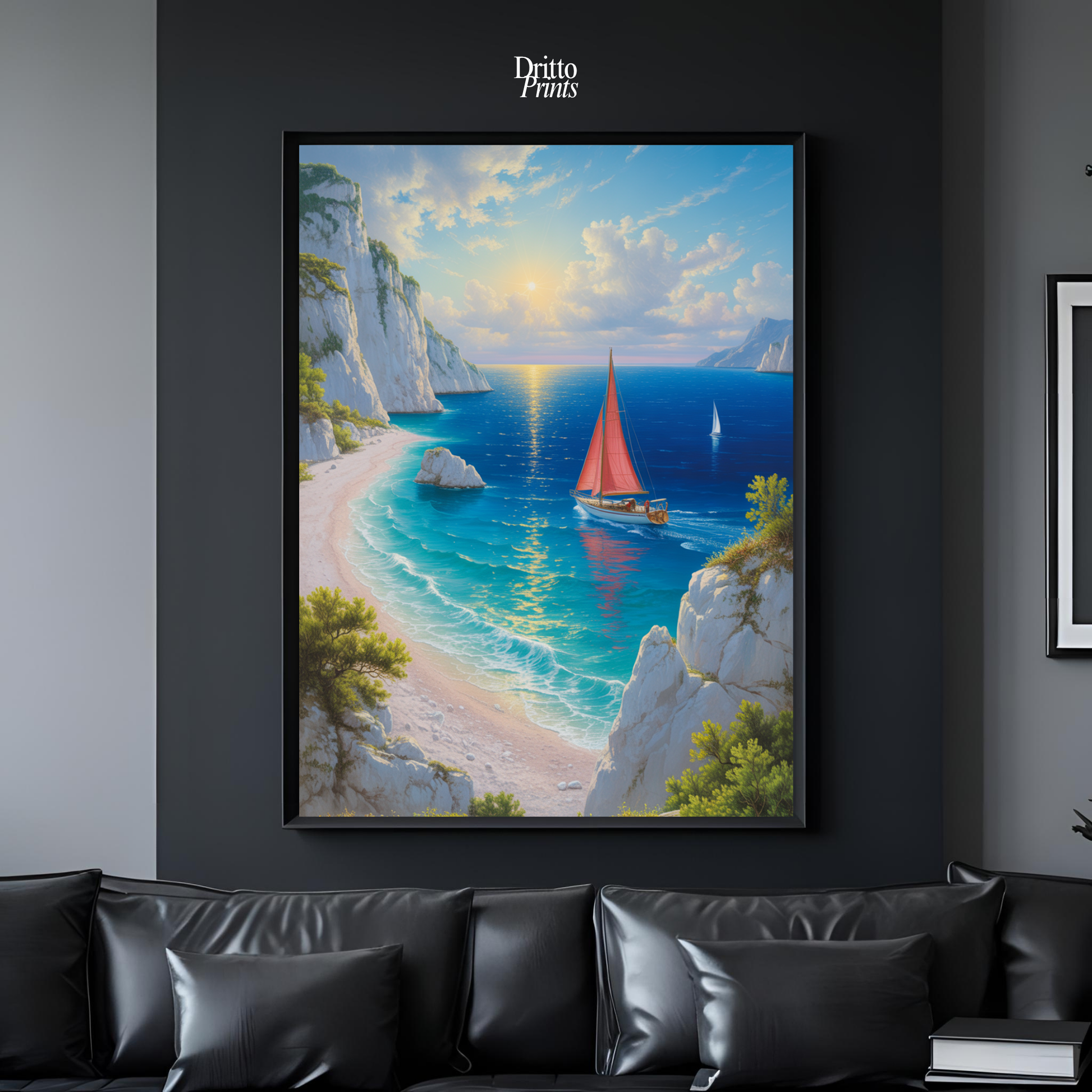 (FD10) Mediterranean Light - Framed matte paper poster