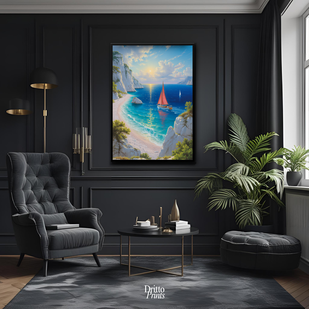 (FD10) Mediterranean Light - Framed matte paper poster