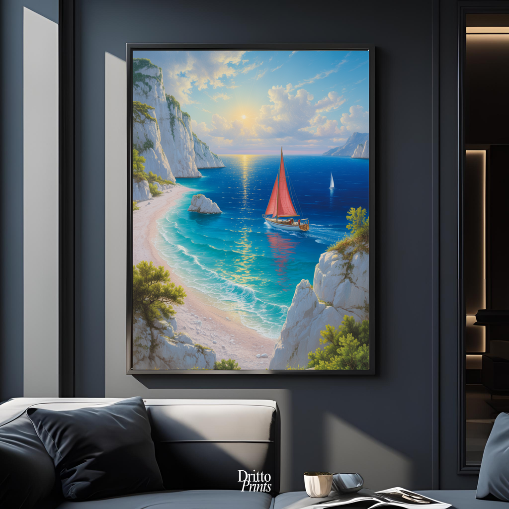 (FD10) Mediterranean Light - Framed matte paper poster