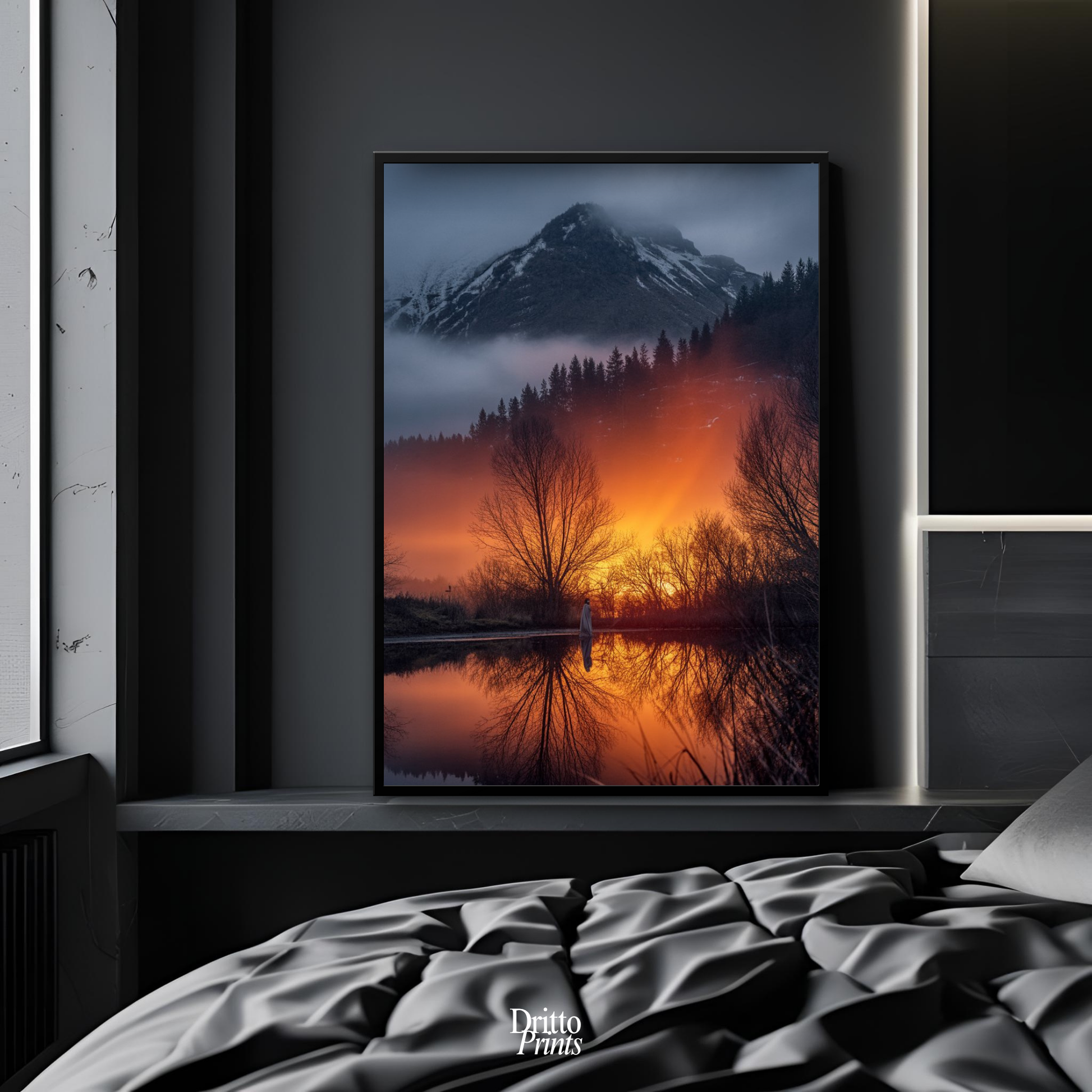 (FD29) When the Lake Remembered - Framed matte paper poster