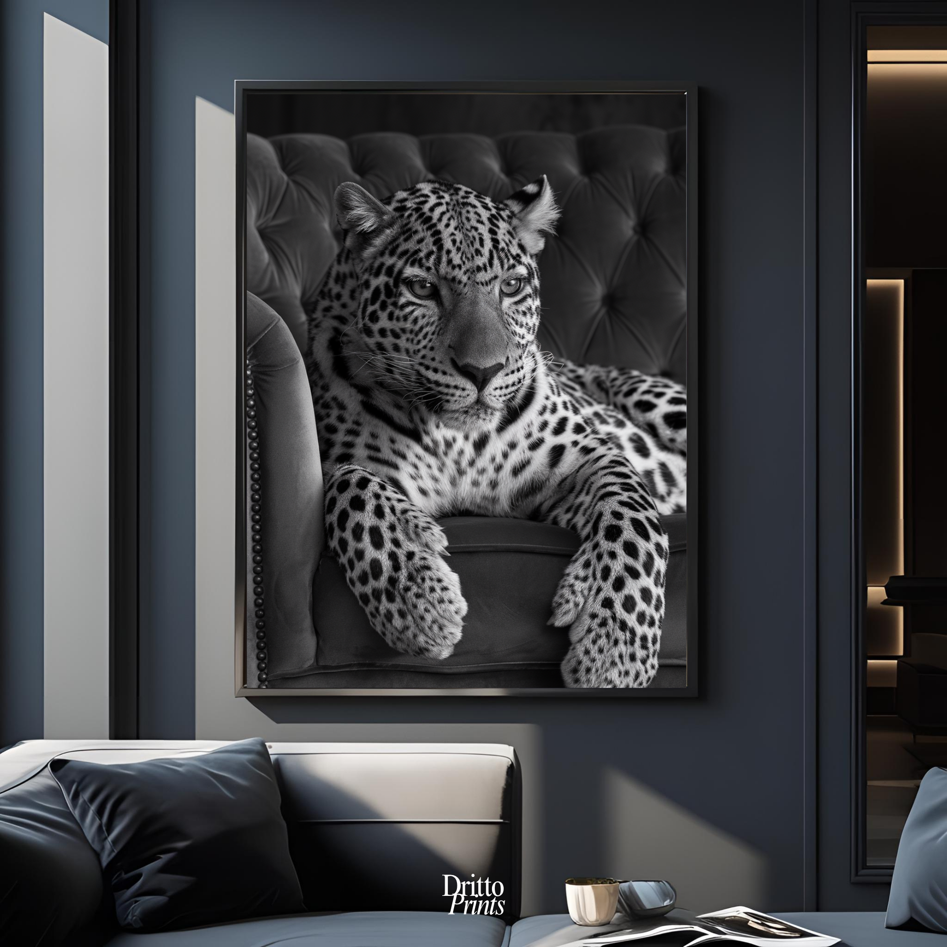 (FD8) The Silent Leopard - Framed matte paper poster