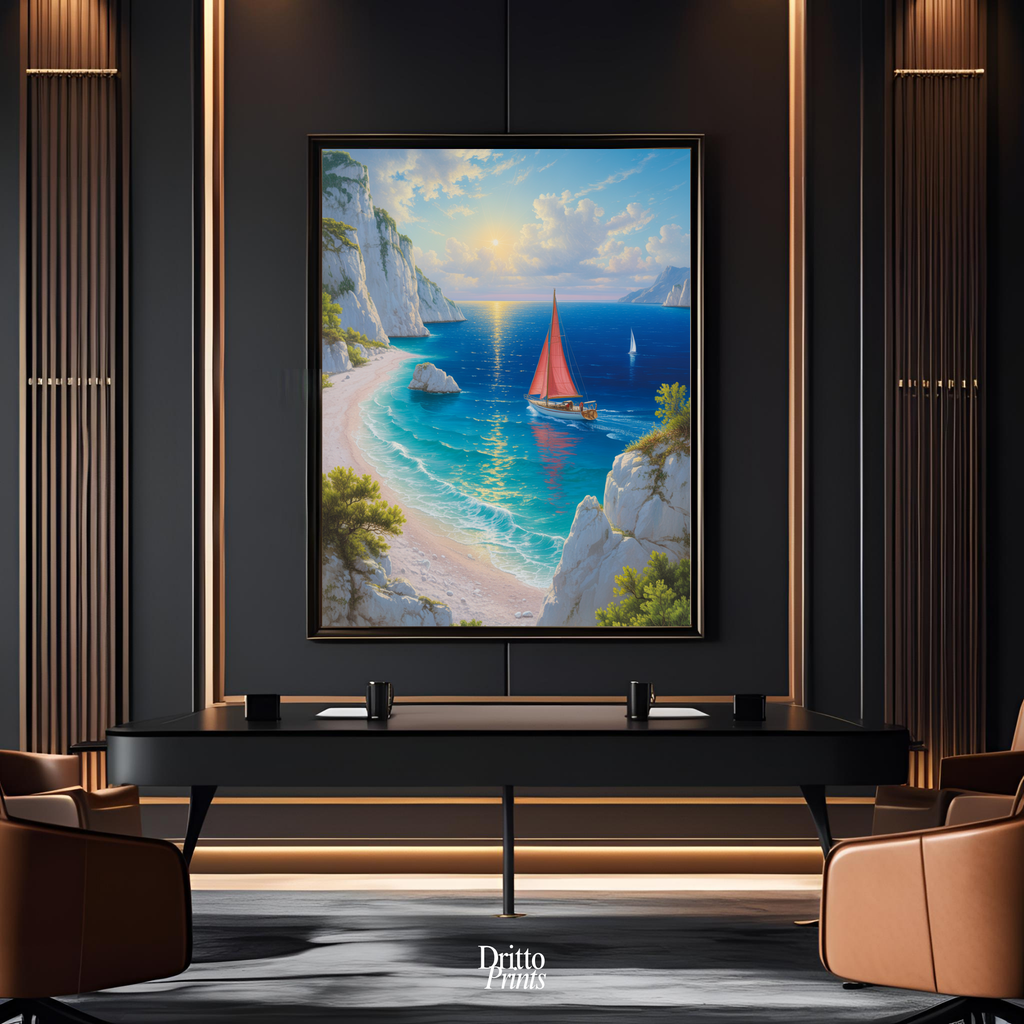(FD10) Mediterranean Light - Framed matte paper poster