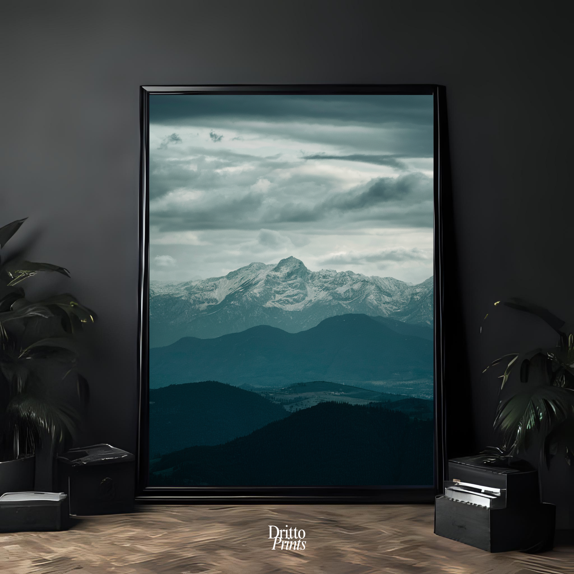 (FD24) Veil of Mountains - Framed matte paper poster
