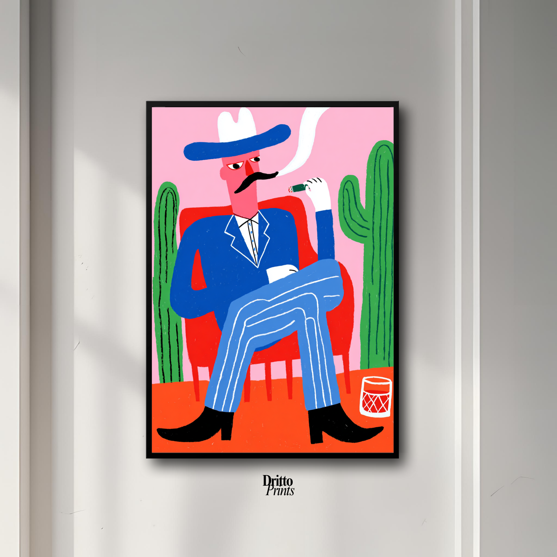 (FD41) Blood in the Glass – Gothic Gunslinger Framed matte paper poster