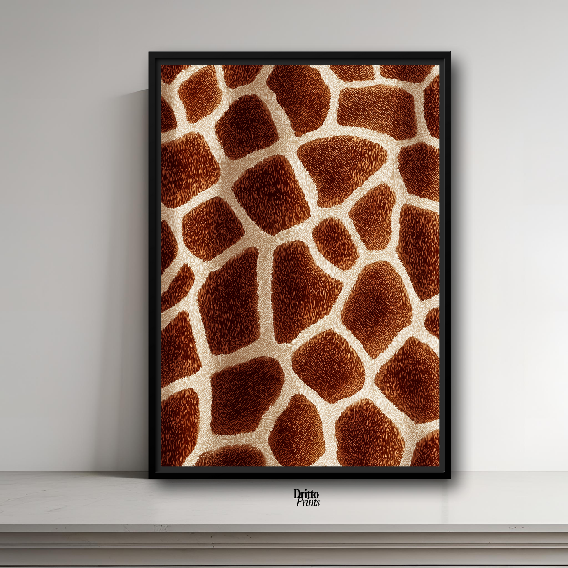 (CF7) Giraffe Stripes Skin Pattern - Framed canvas