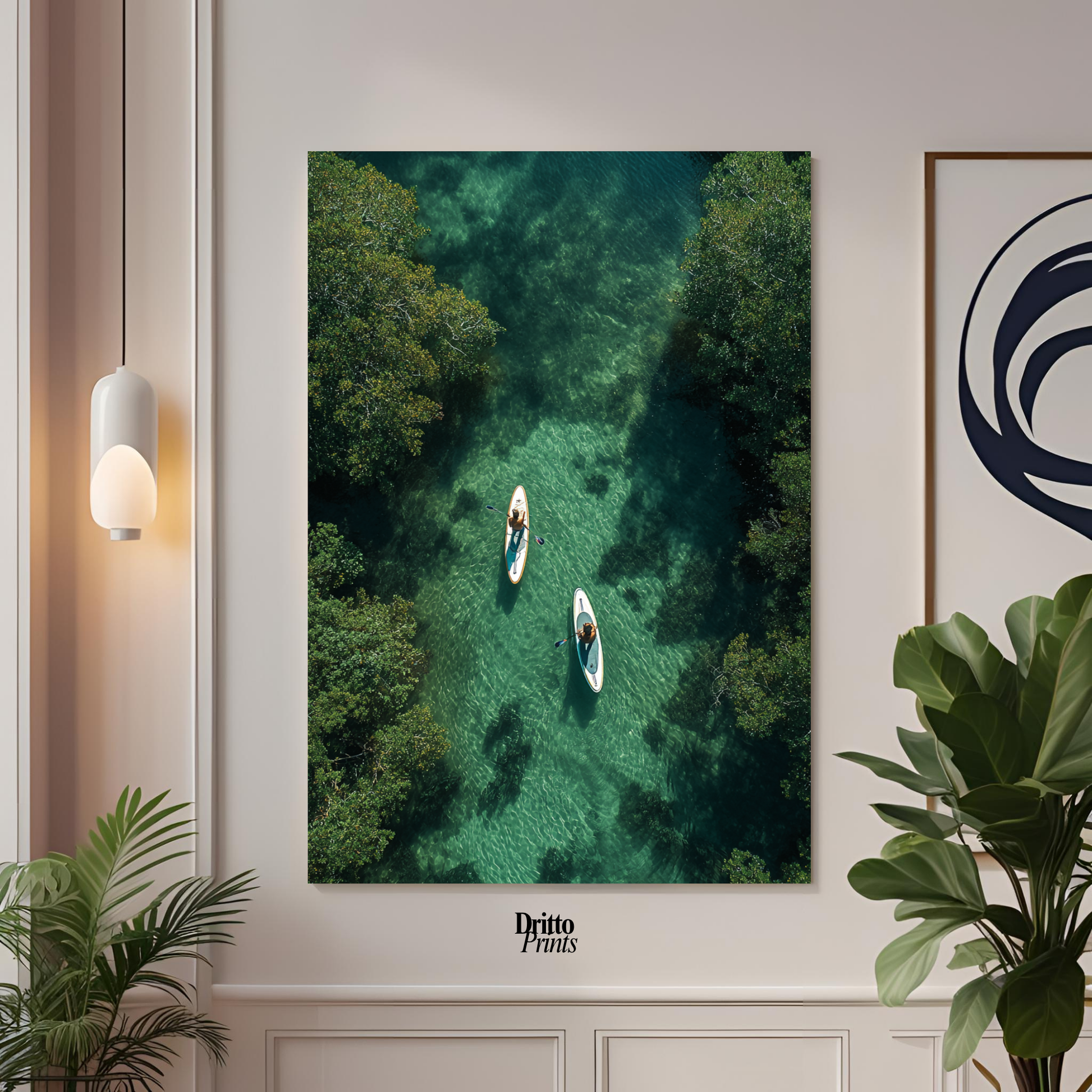 (PD25) Paddleboard Serenity – Florida from Above Poster