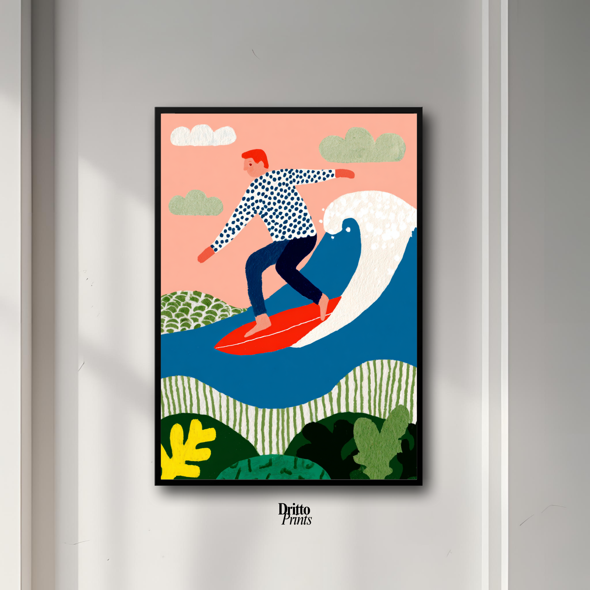 (FD39) Big Wave Ride – Framed matte paper poster