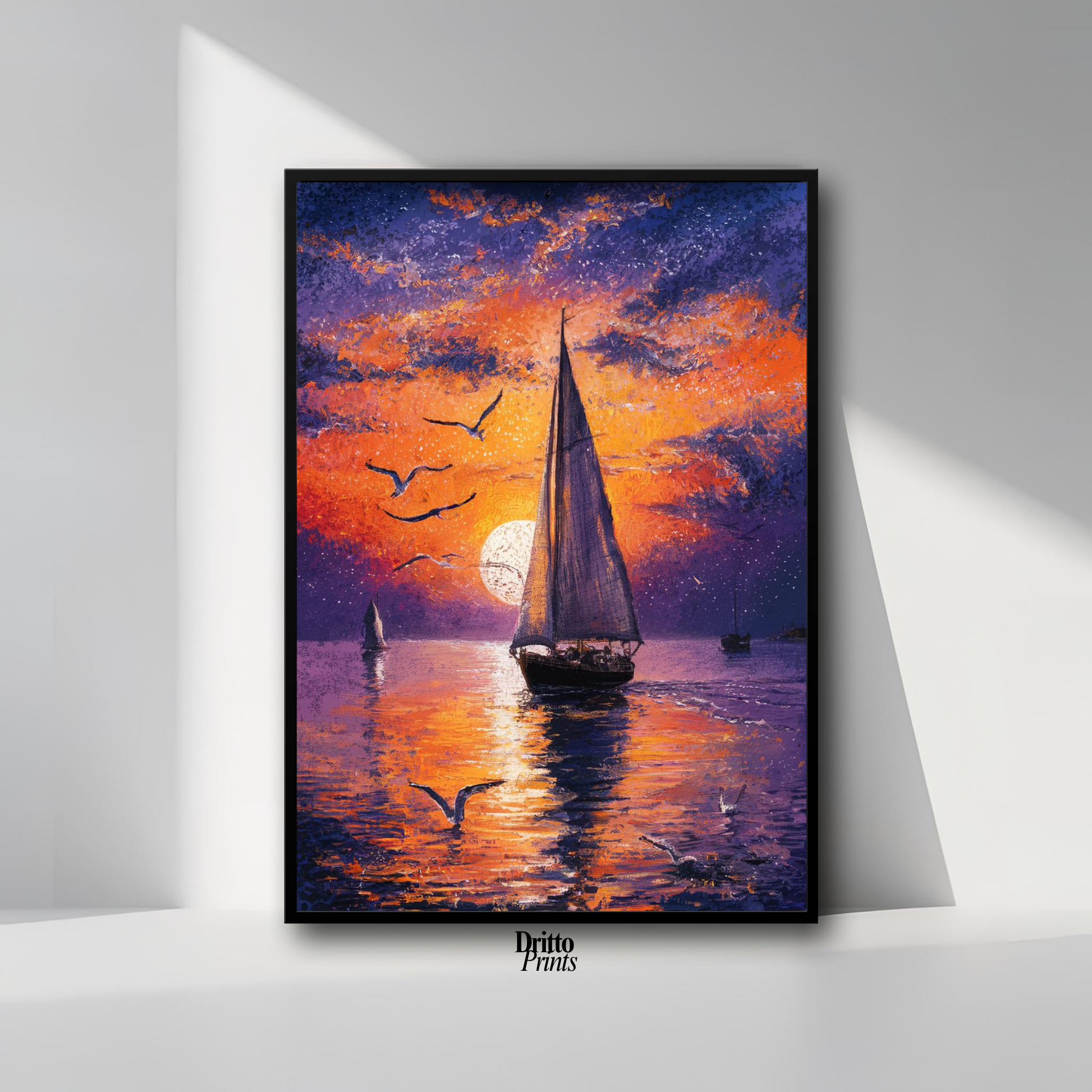 (FD31) When the Sea Glows - Framed matte paper poster