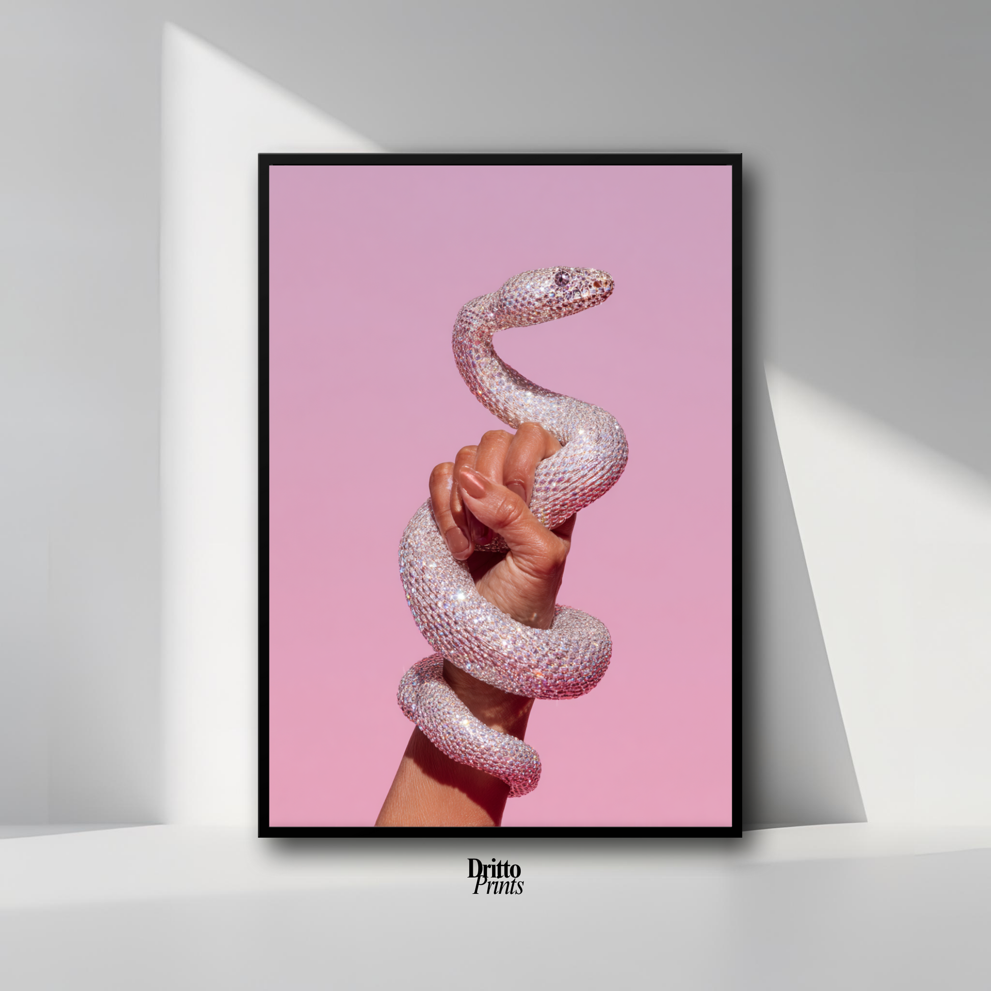 (FD31) Diamond Serpent in Her Hand - Framed matte paper poster