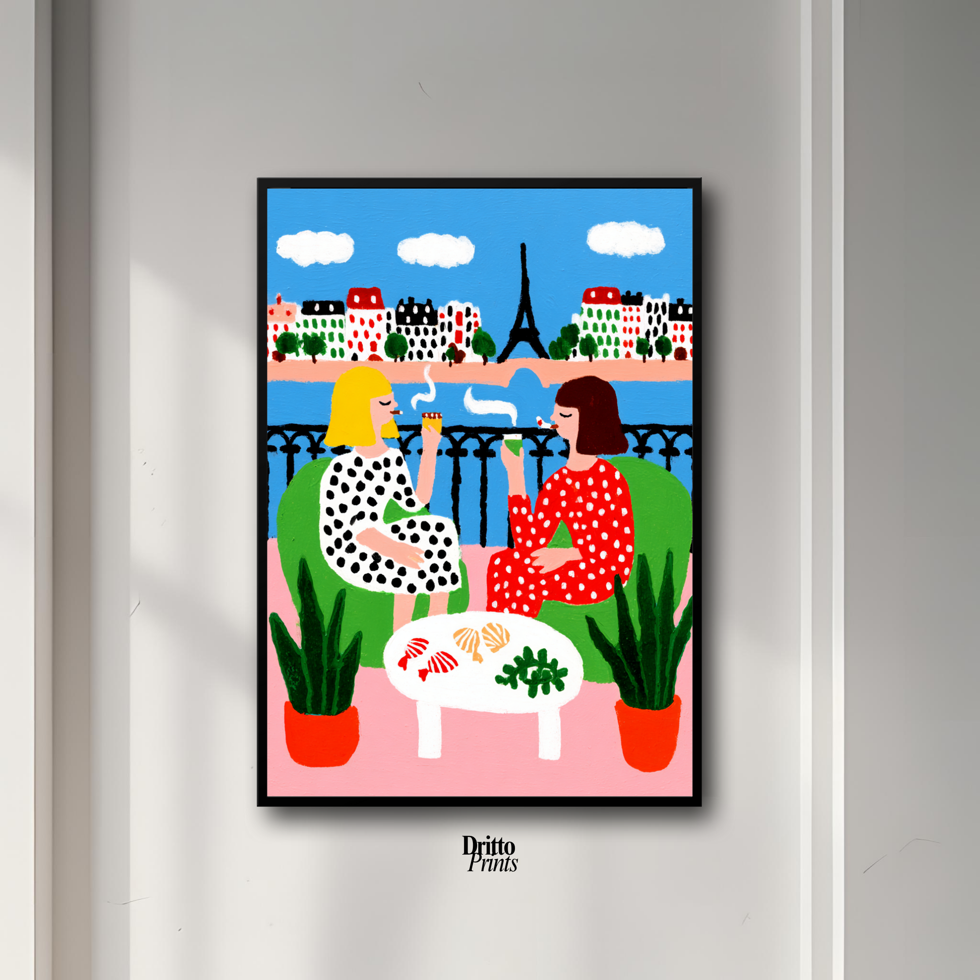 (FD36) Balcony Moments in Paris – Matisse Style Framed Matte Paper Poster