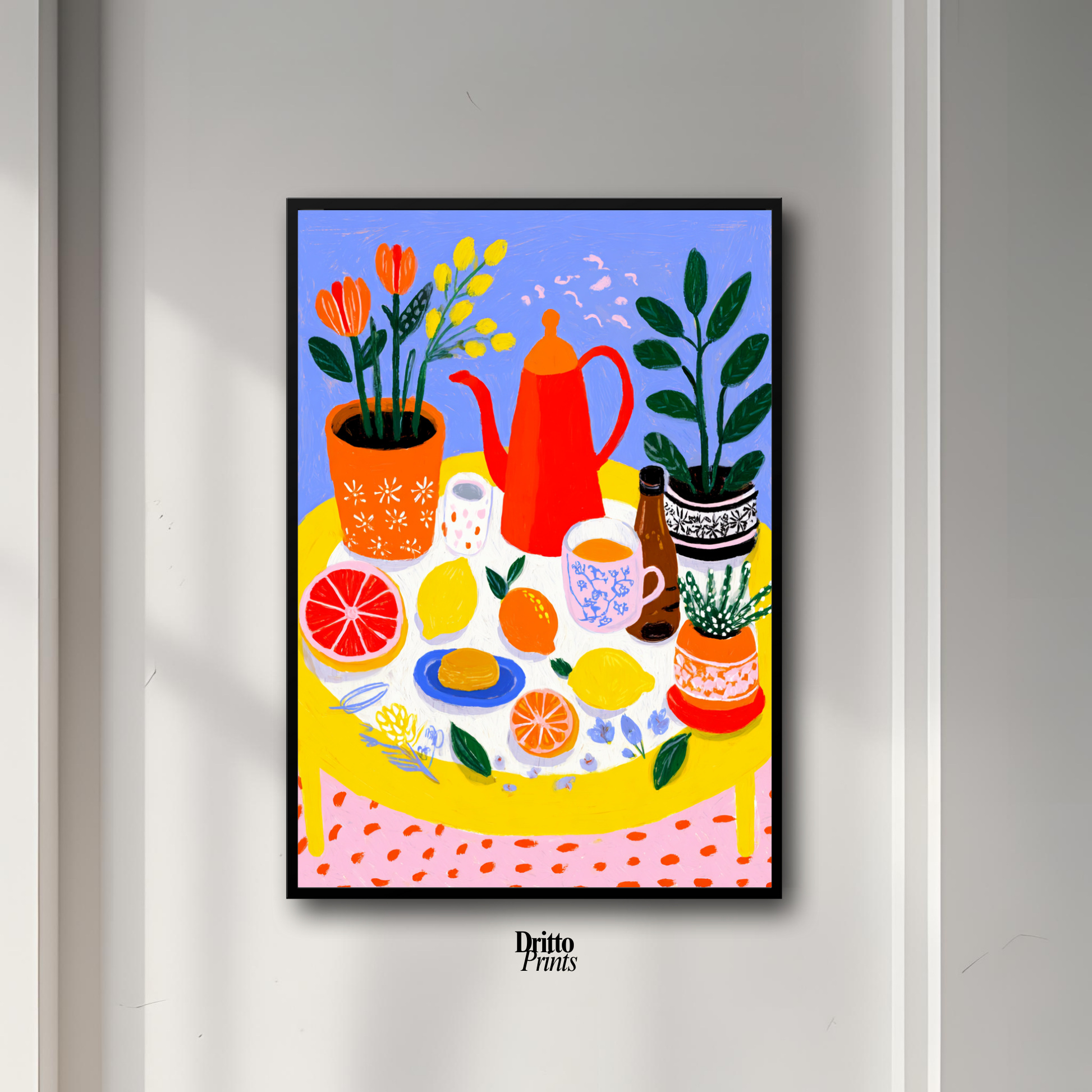 (FD44) Dacha Morning Table - Framed matte paper poster
