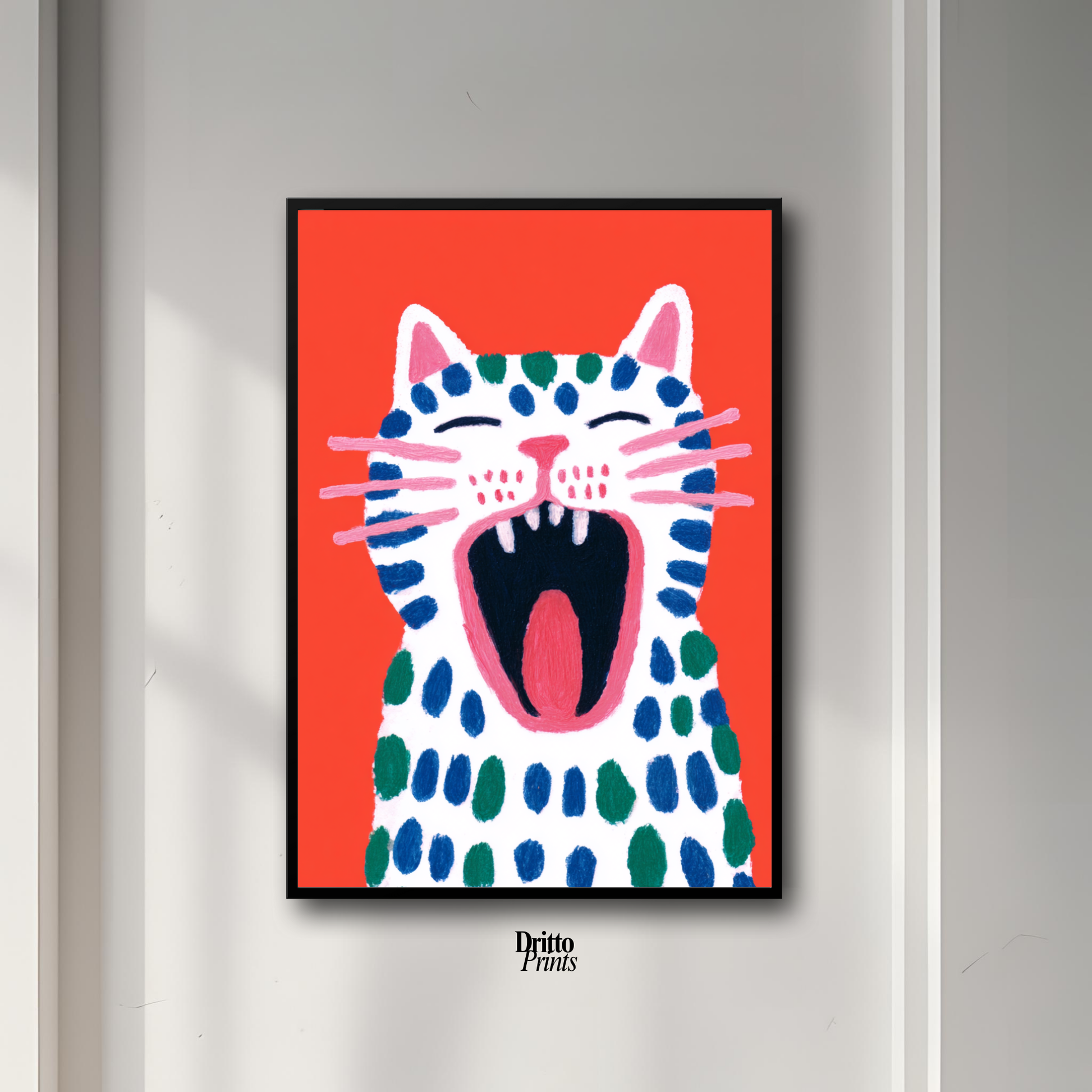 (FD48) The Screaming Paws - Framed matte paper poster