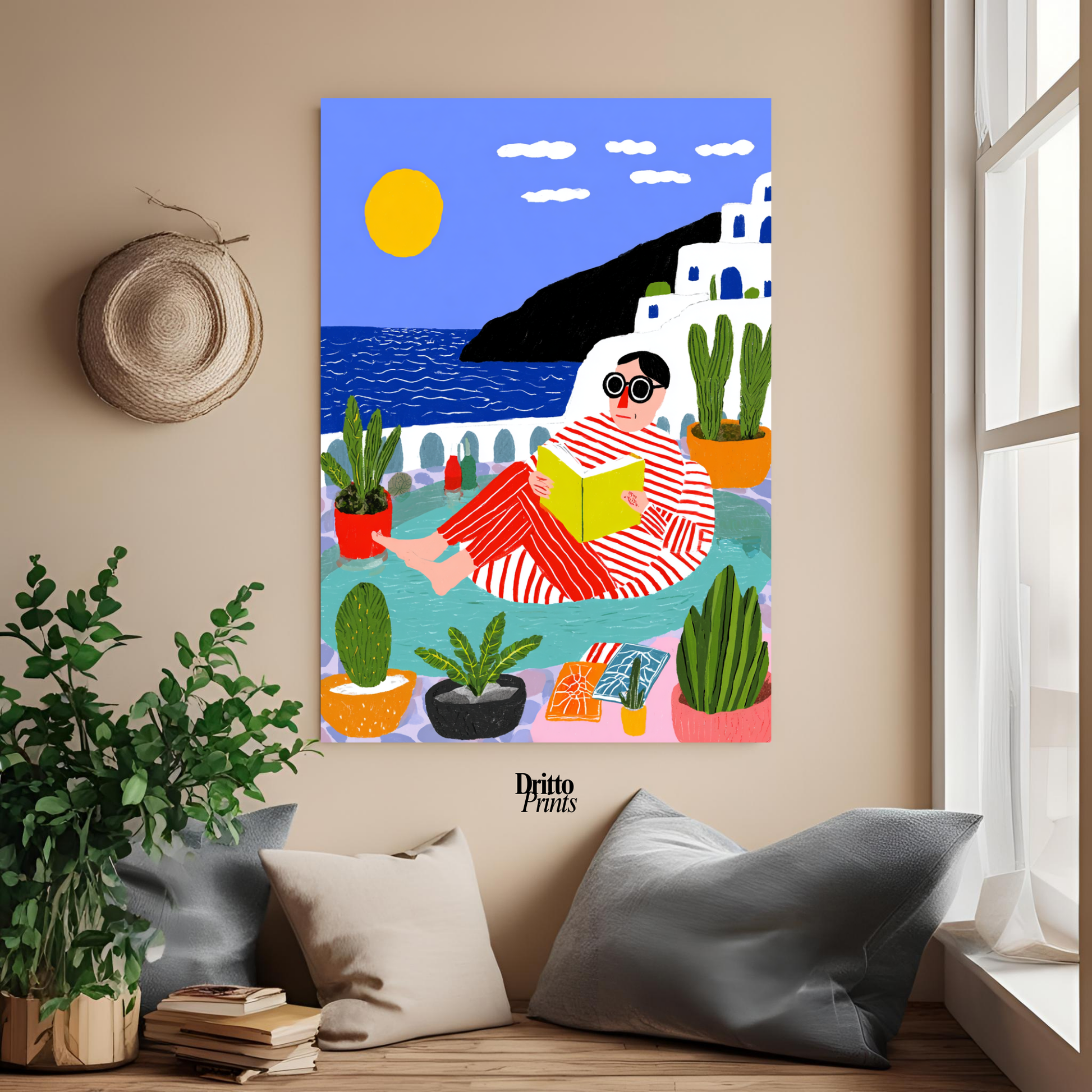 (PD38) Morning Glow at the Villa – 1980s Poolside Poster