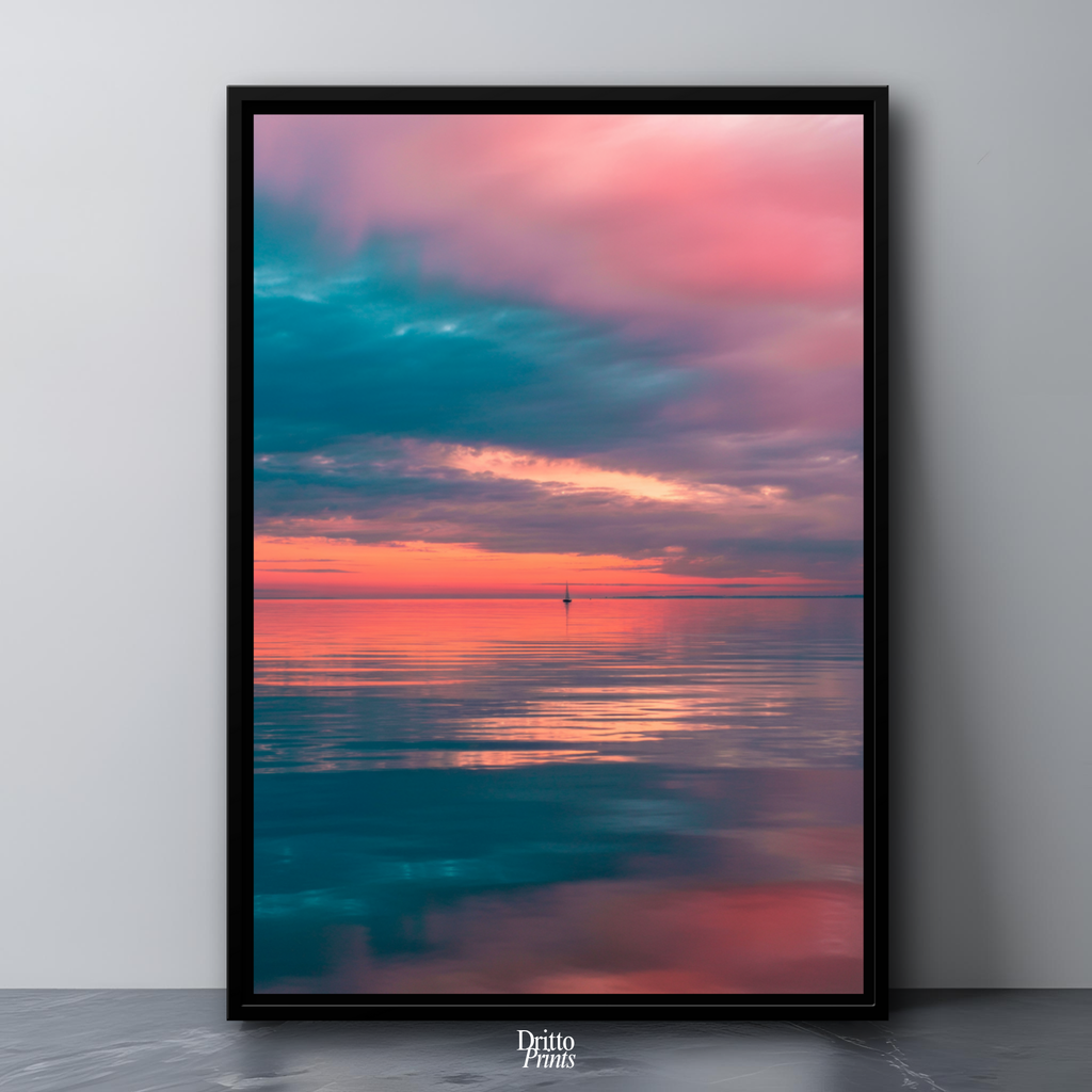 (CF4) Tranquil Neon Dawn - Framed canvas