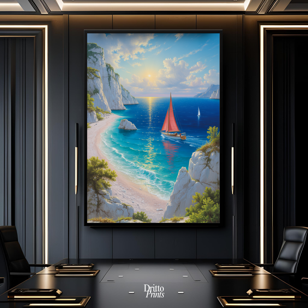 (FD10) Mediterranean Light - Framed matte paper poster