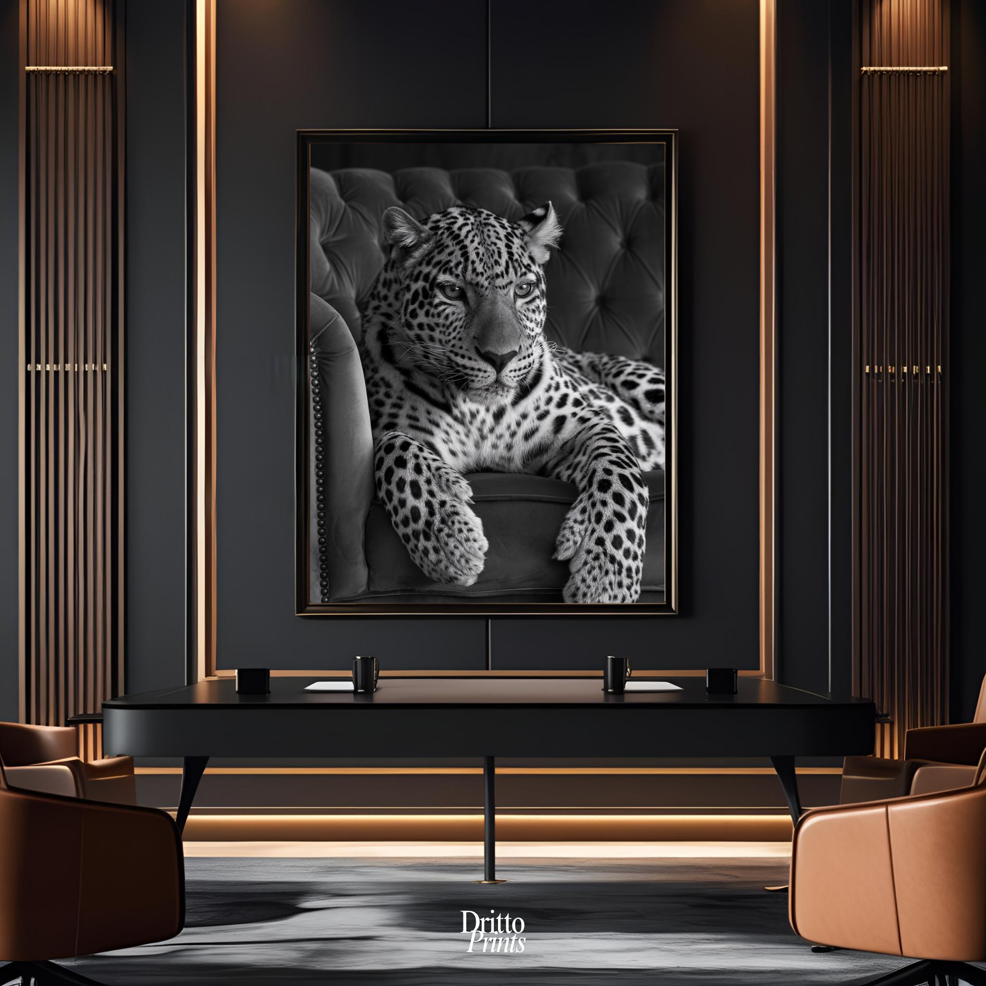 (FD8) The Silent Leopard - Framed matte paper poster