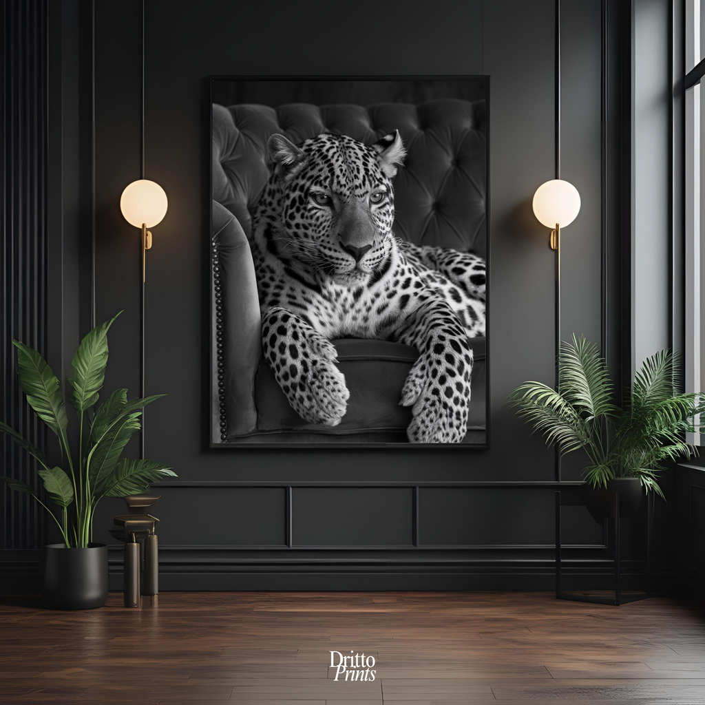 (FD8) The Silent Leopard - Framed matte paper poster