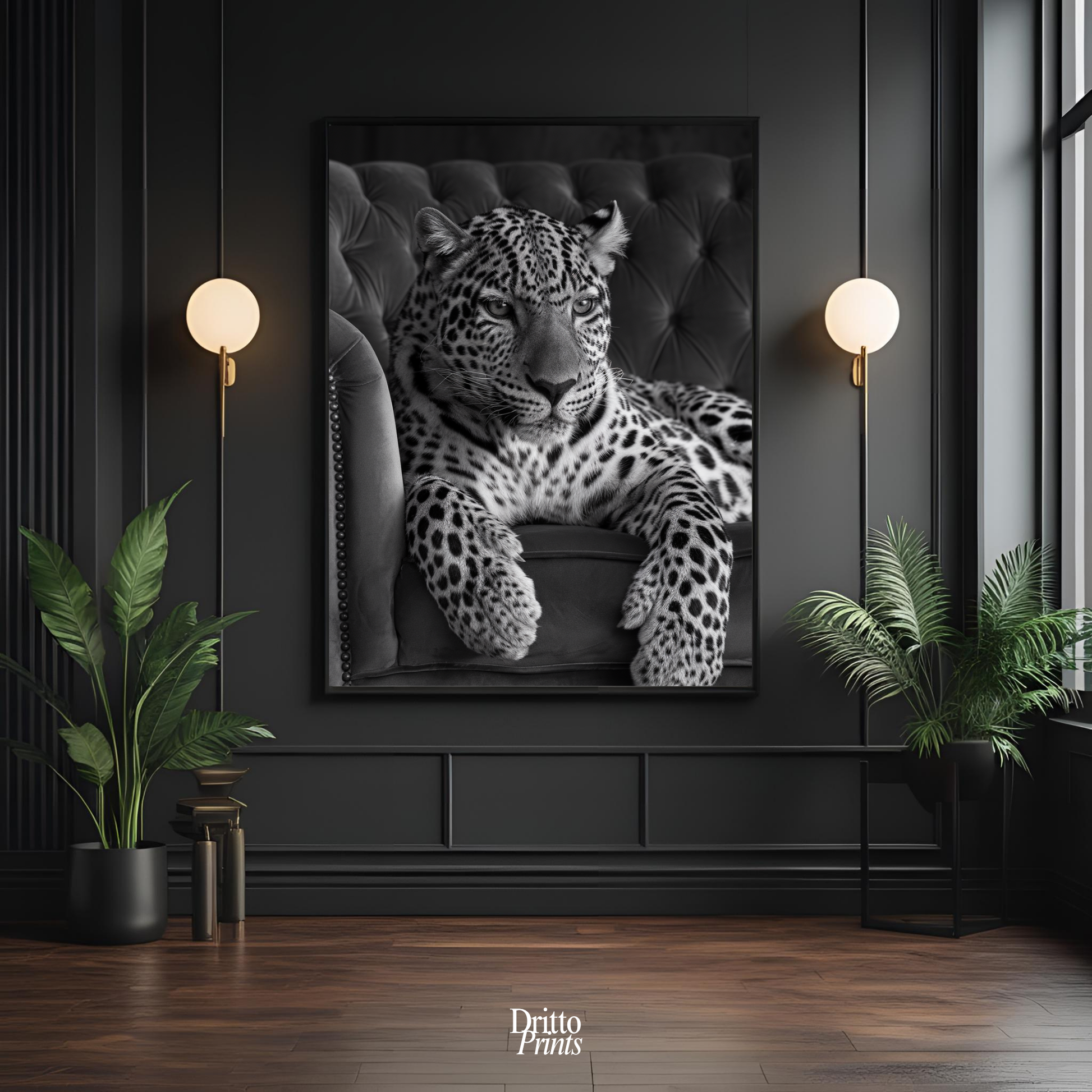 (FD8) The Silent Leopard - Framed matte paper poster