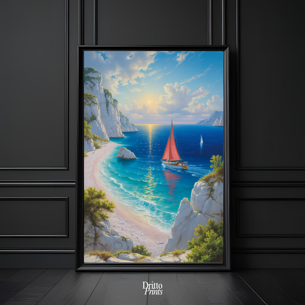 (FD10) Mediterranean Light - Framed matte paper poster