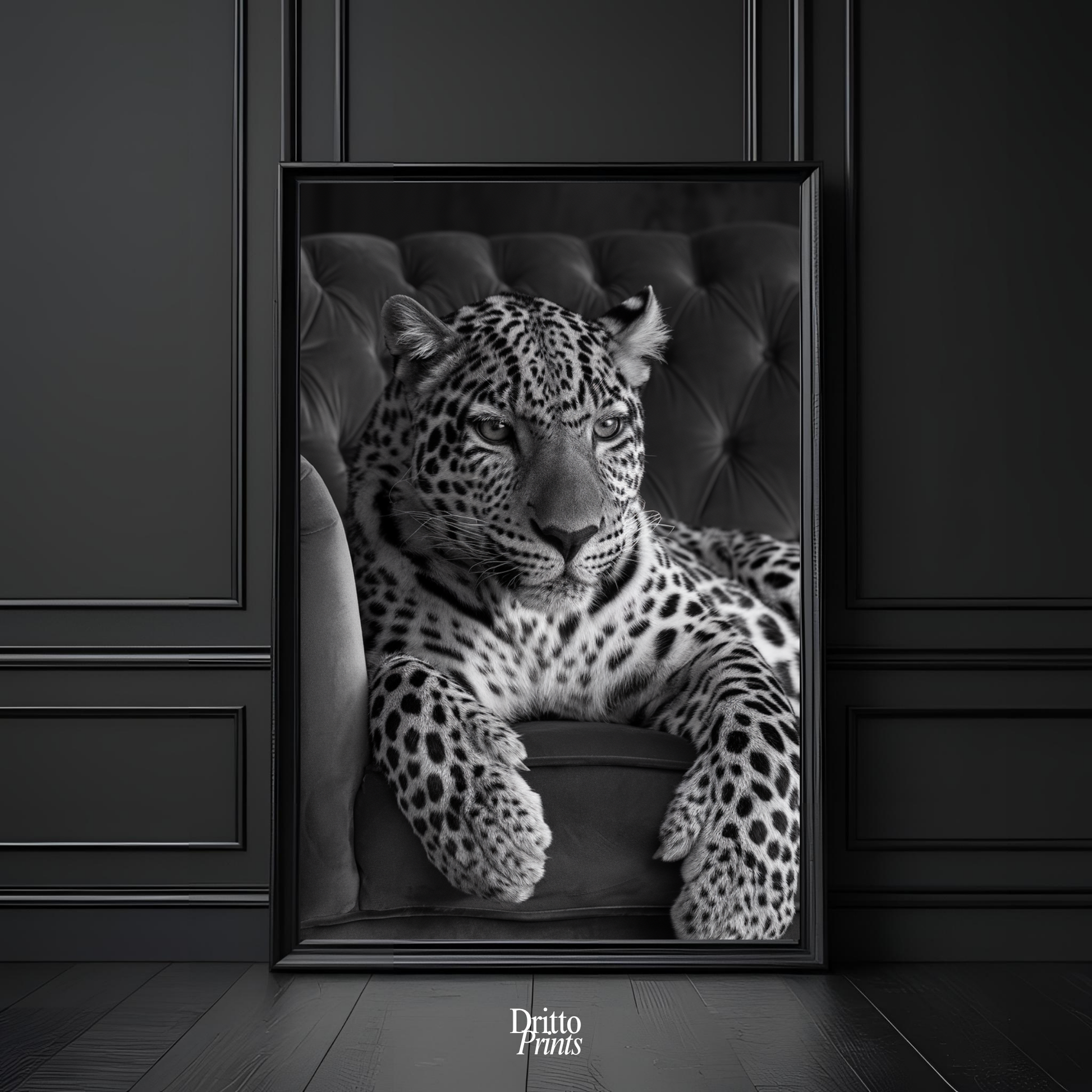 (FD8) The Silent Leopard - Framed matte paper poster