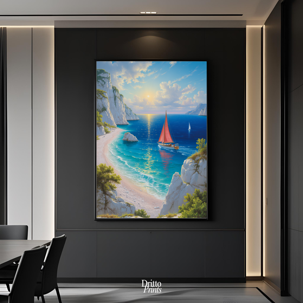 (FD10) Mediterranean Light - Framed matte paper poster