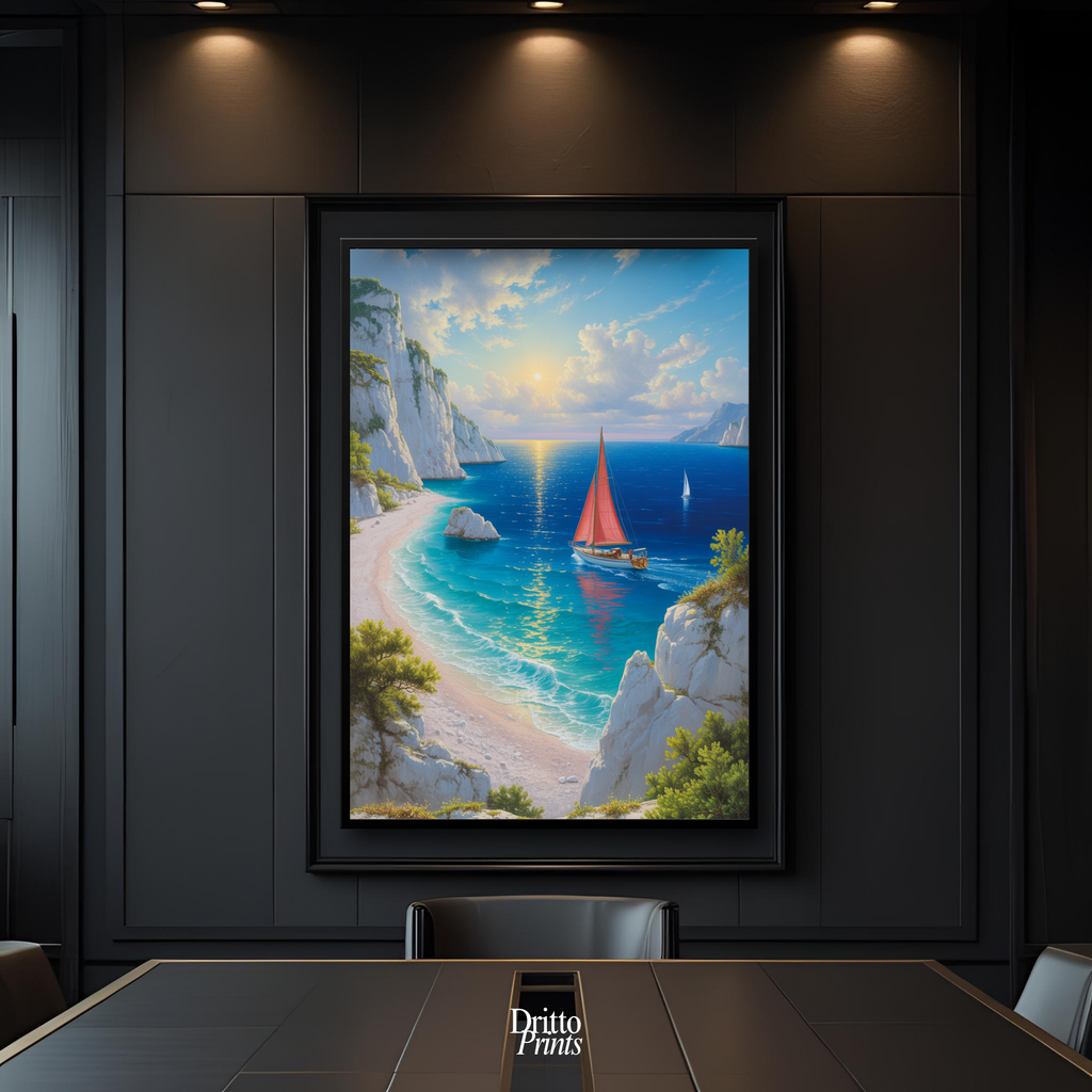 (FD10) Mediterranean Light - Framed matte paper poster