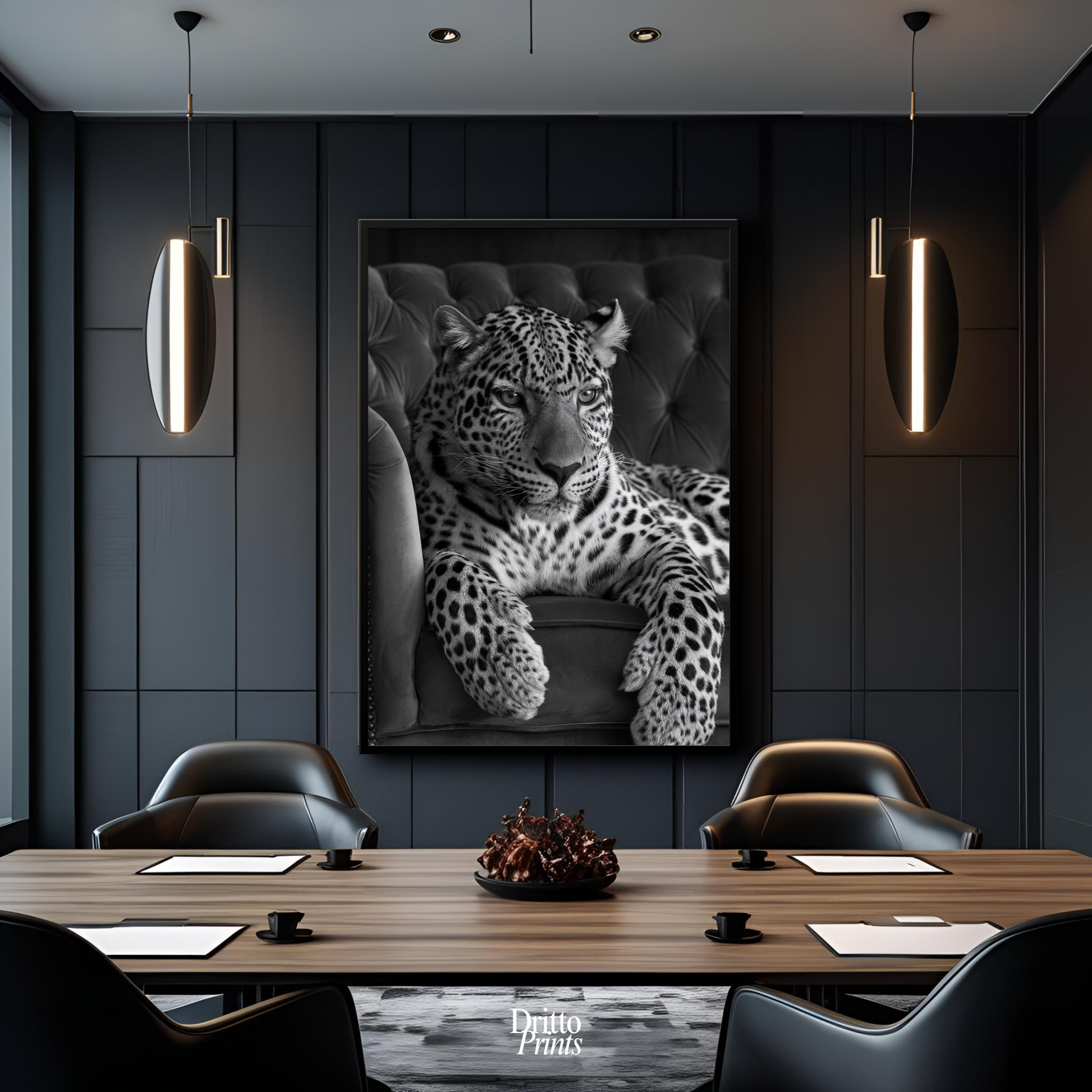 (FD8) The Silent Leopard - Framed matte paper poster