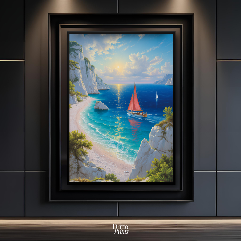 (FD10) Mediterranean Light - Framed matte paper poster