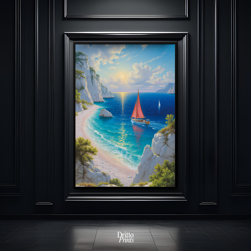 (FD10) Mediterranean Light - Framed matte paper poster