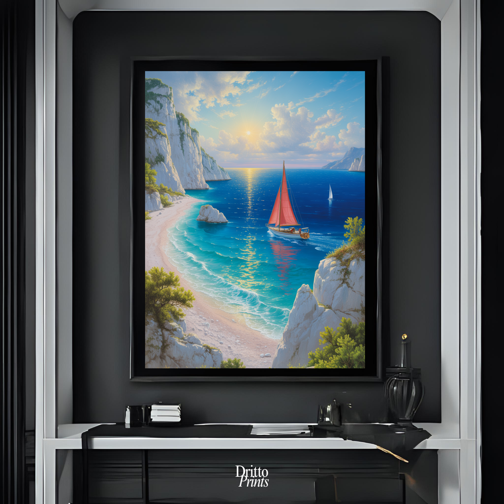 (FD10) Mediterranean Light - Framed matte paper poster