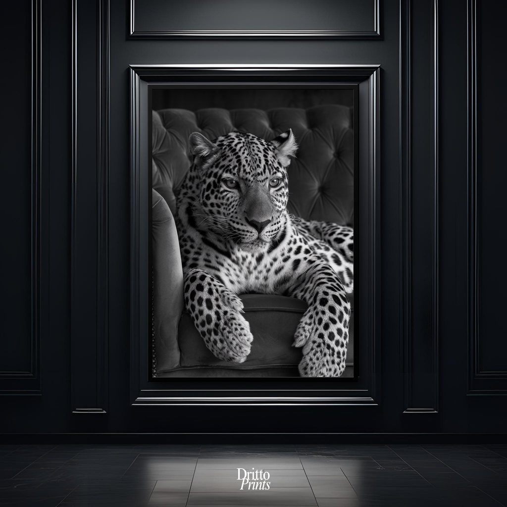 (FD8) The Silent Leopard - Framed matte paper poster