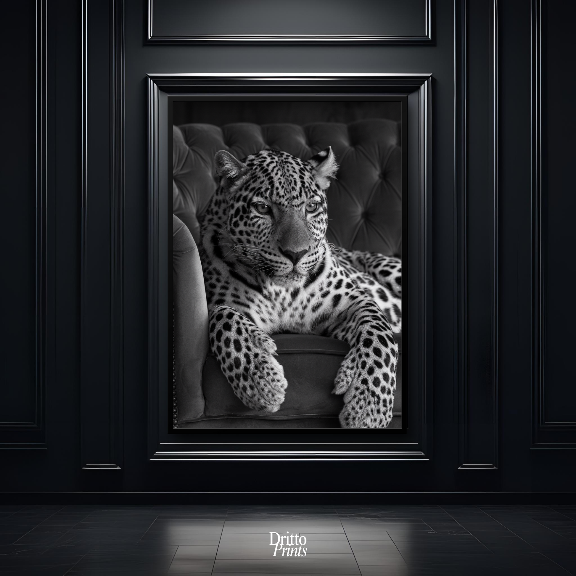 (FD8) The Silent Leopard - Framed matte paper poster