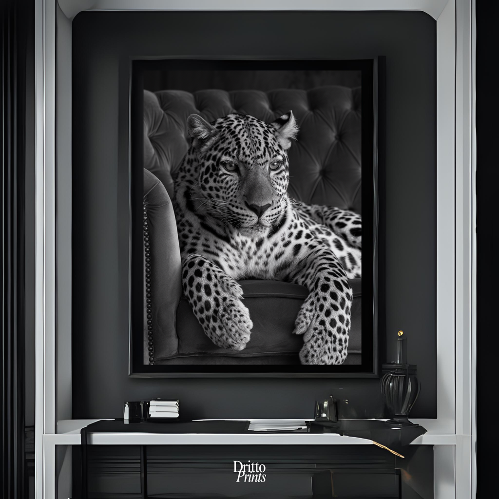 (FD8) The Silent Leopard - Framed matte paper poster