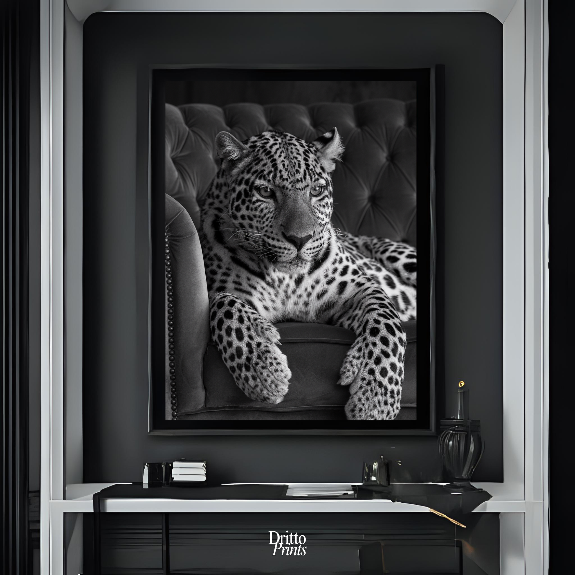 (FD8) The Silent Leopard - Framed matte paper poster