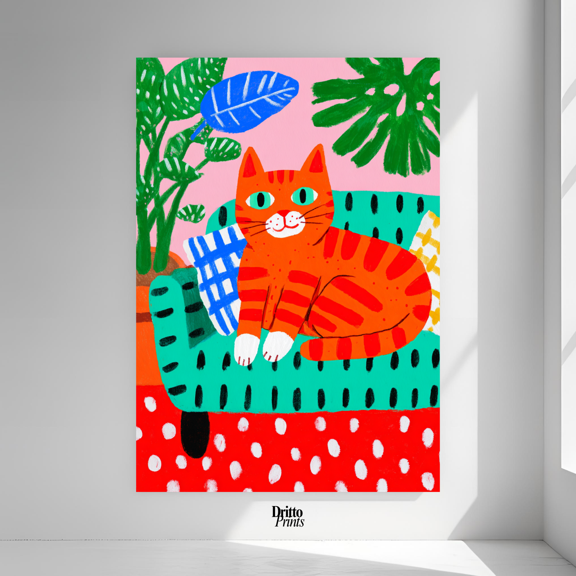 (PD39) Silly Orange Cat Caught in the Act - Poster