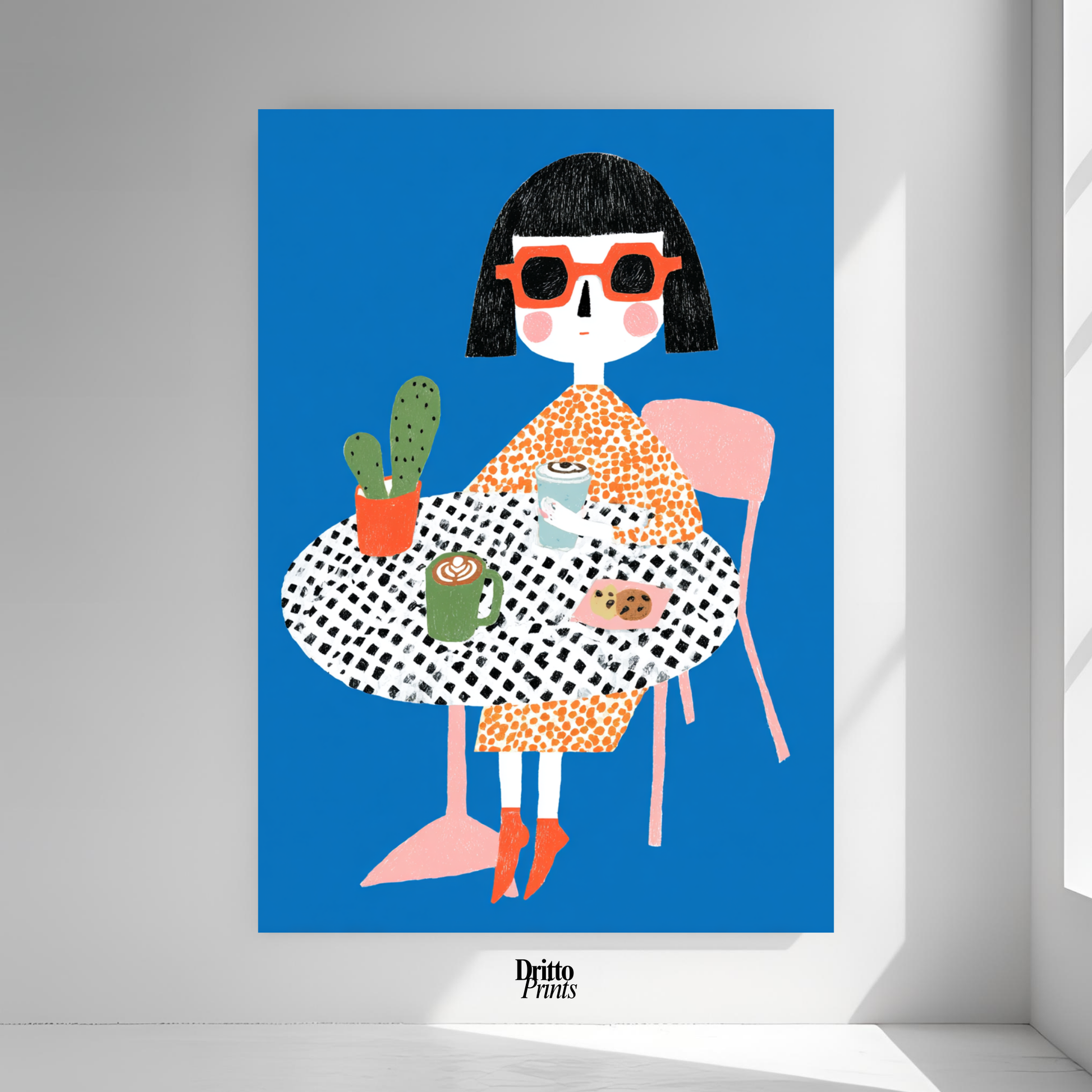(PD42) Woman At Cafe - Poster