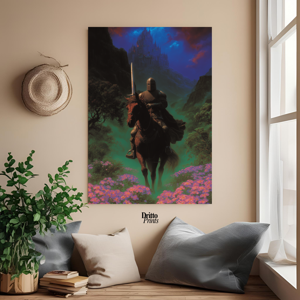 (PD24) Moonlit Bloom: The Knight Among Violets - Poster