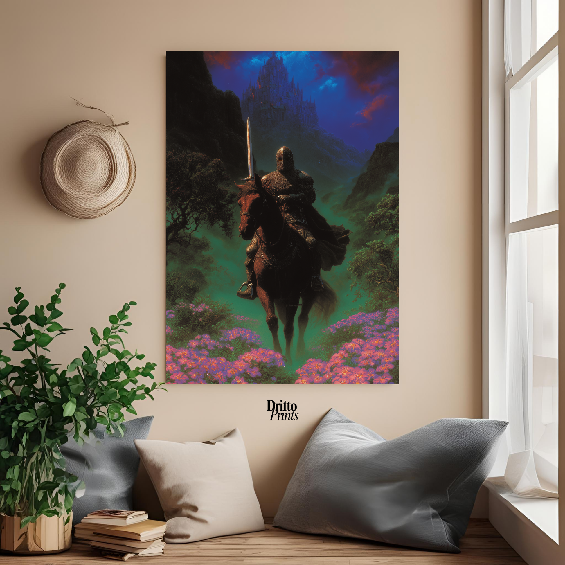 (PD24) Moonlit Bloom: The Knight Among Violets - Poster