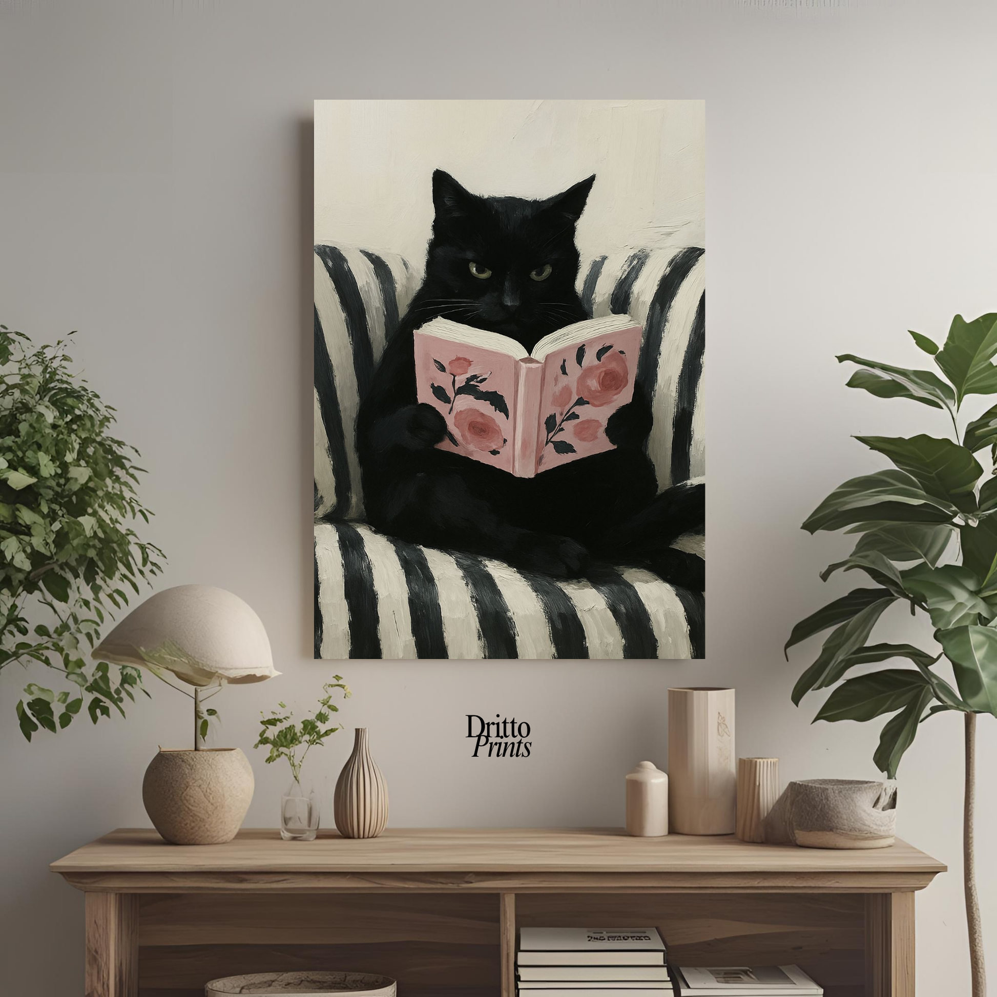 (PD4) The Cat Who Read in Stripes - Poster