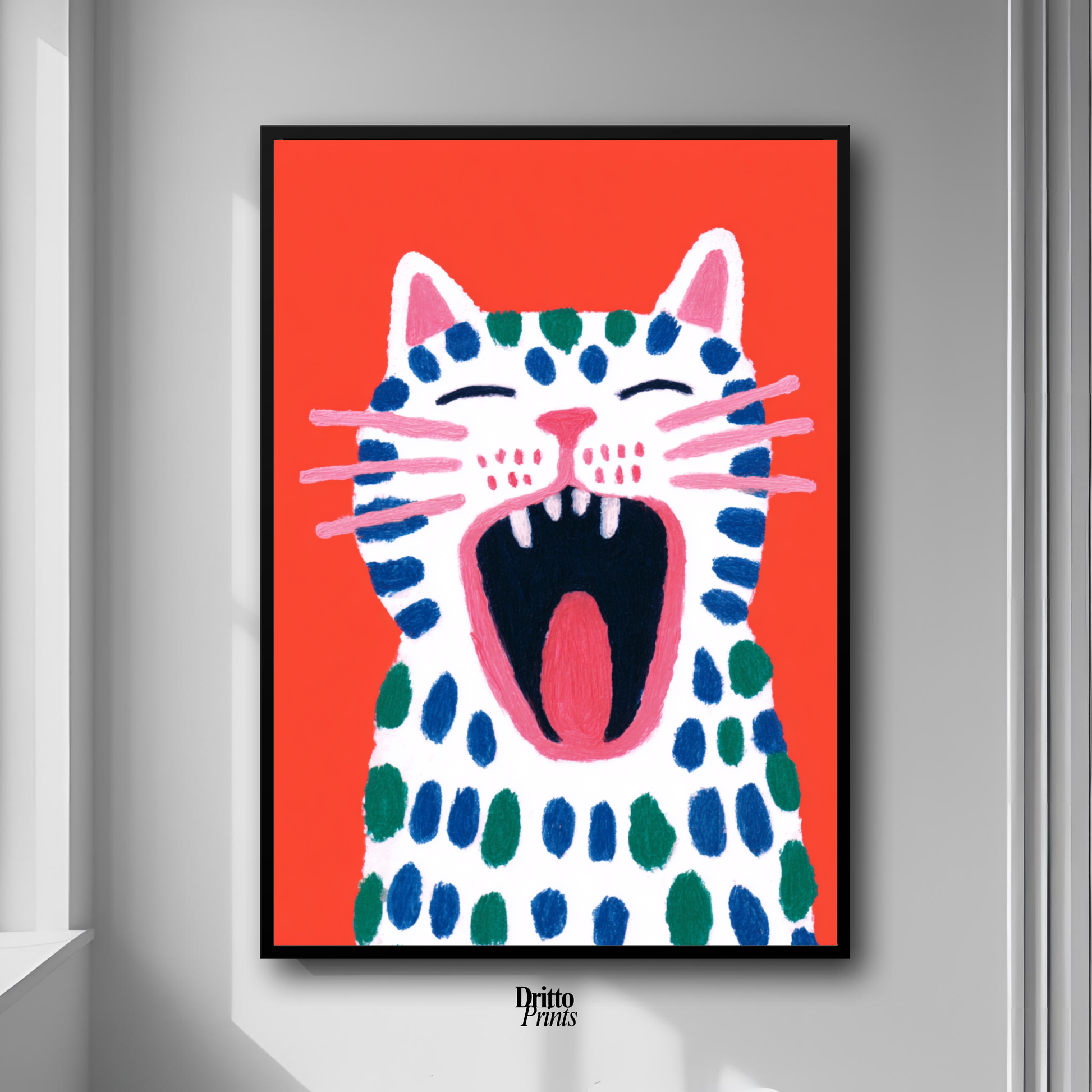 (FD48) The Screaming Paws - Framed matte paper poster