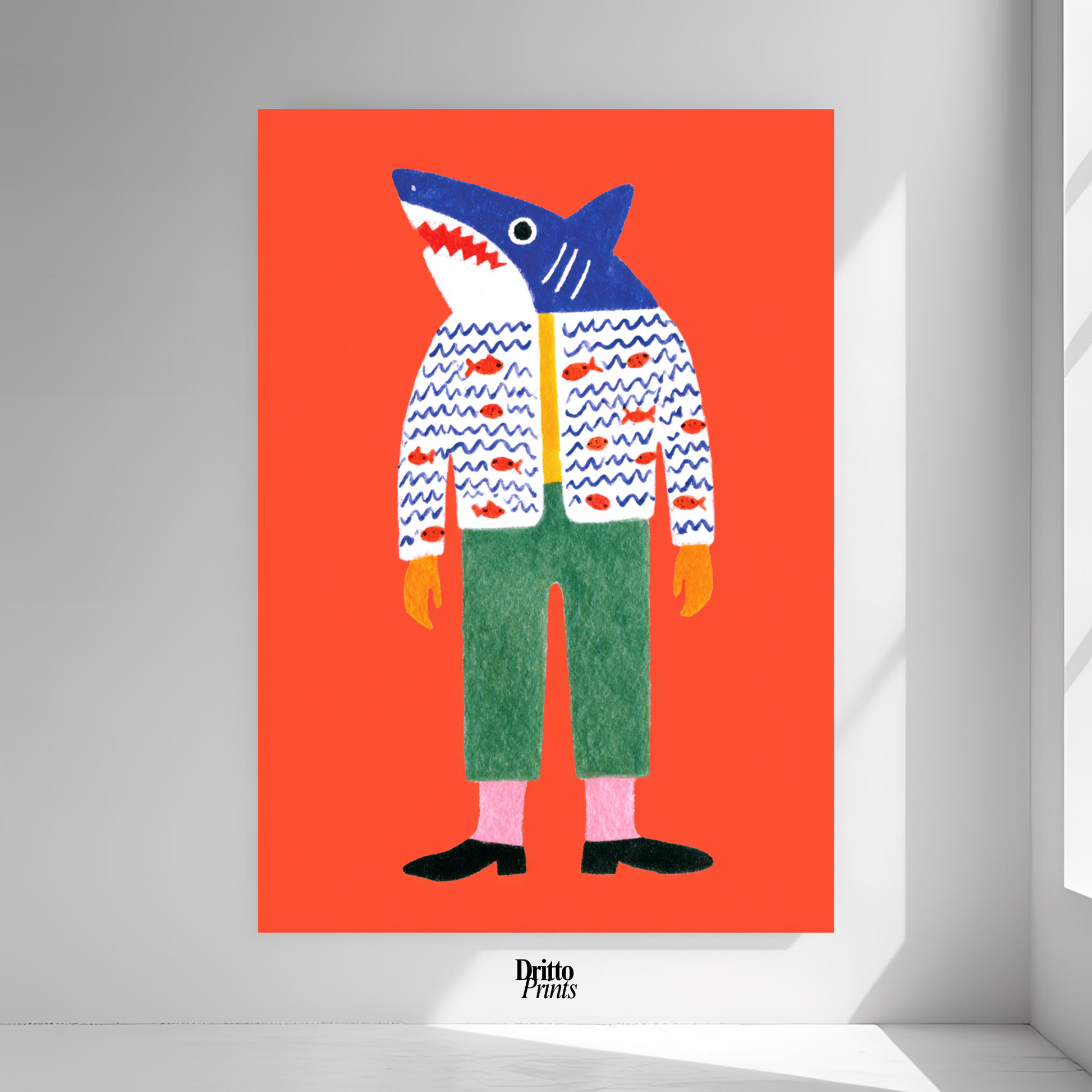 (PD33) Cyber Predator – High-Tech Shark Mask Poster