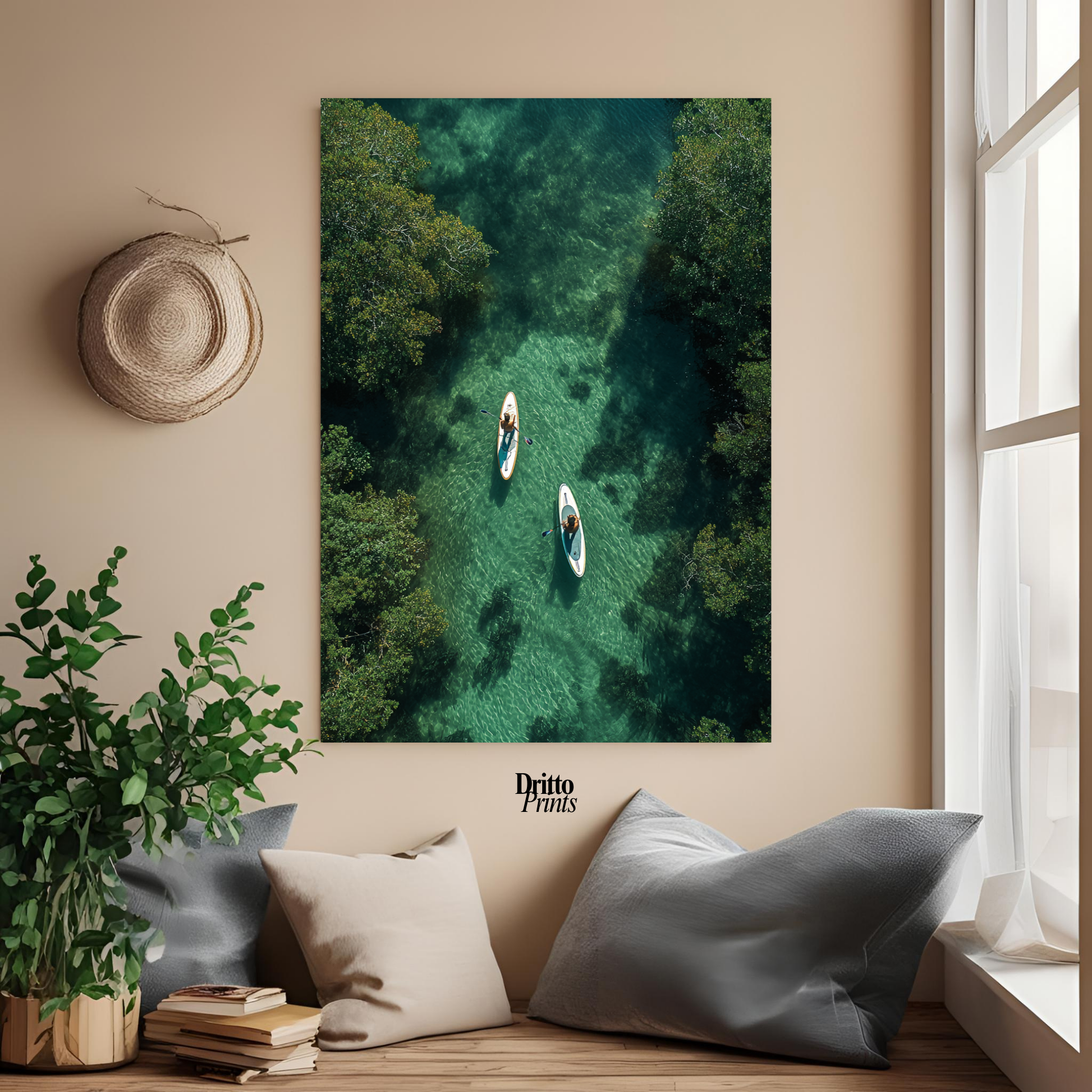 (PD25) Paddleboard Serenity – Florida from Above Poster