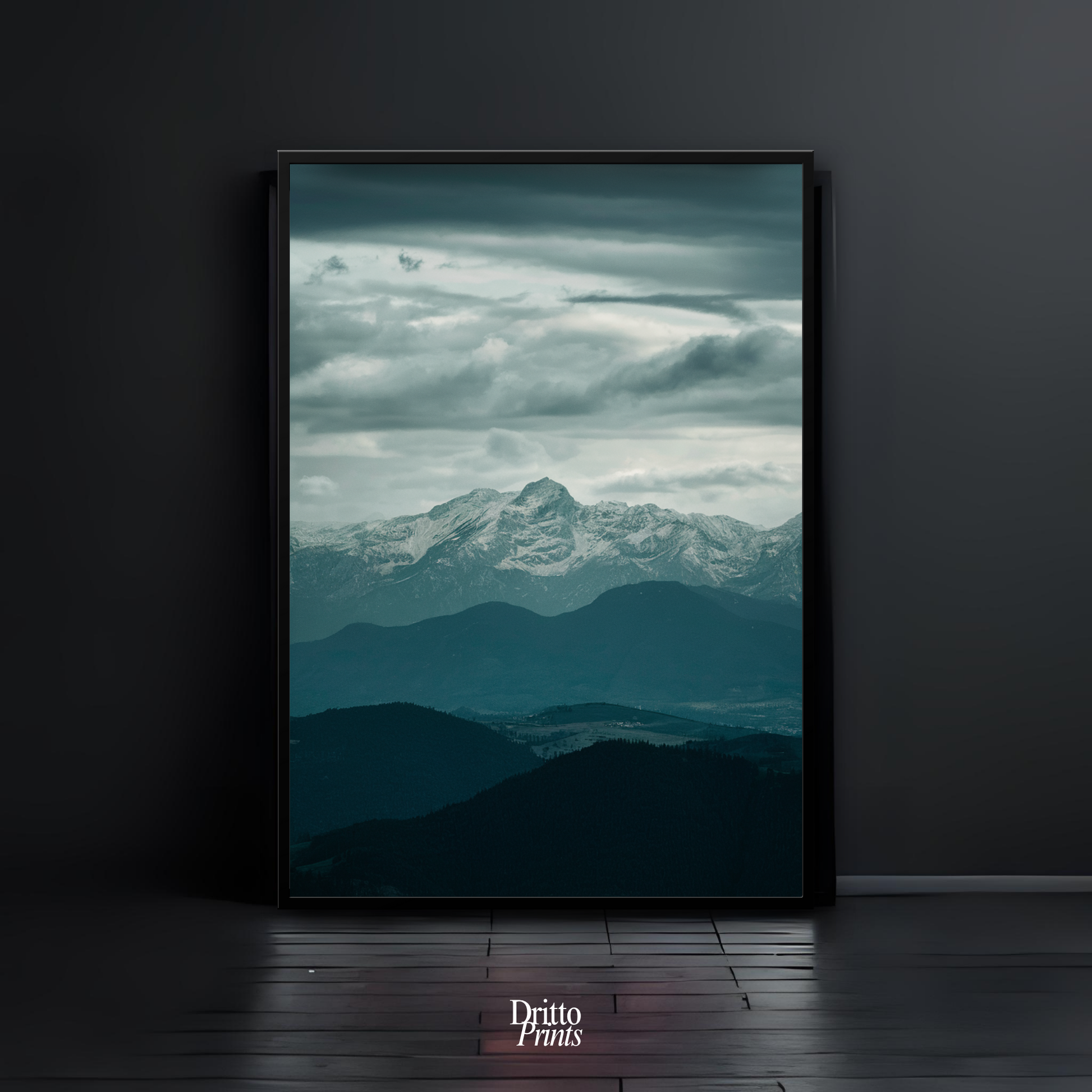 (FD24) Veil of Mountains - Framed matte paper poster
