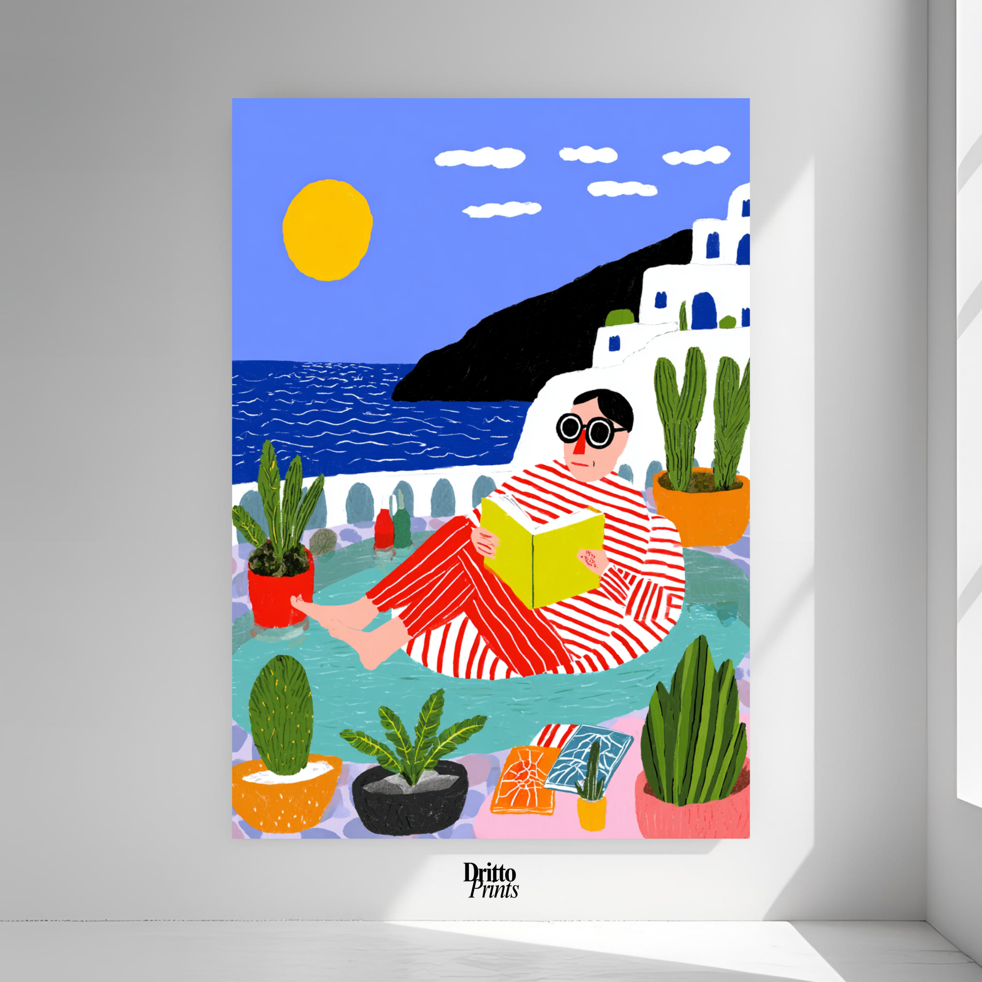 (PD38) Morning Glow at the Villa – 1980s Poolside Poster