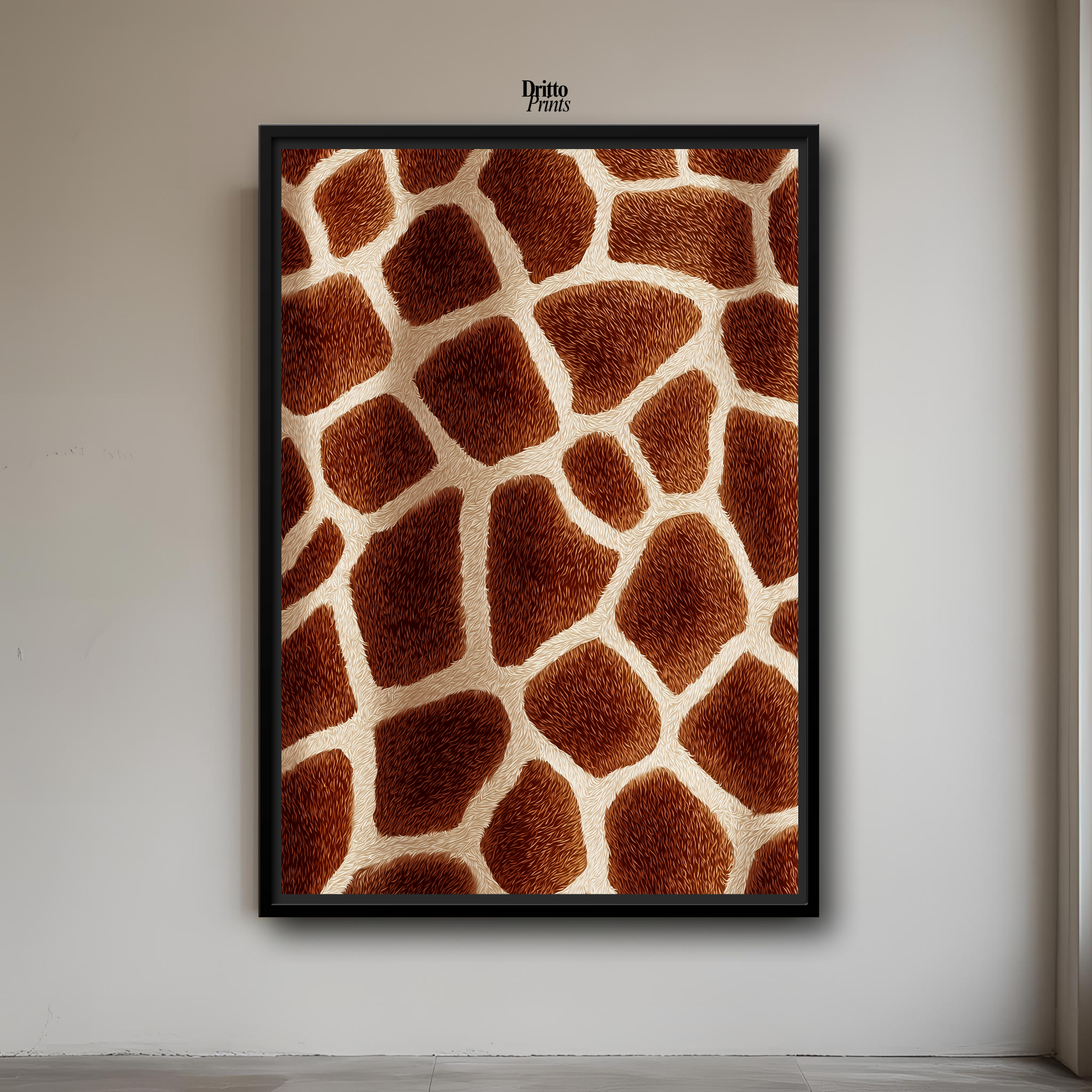 (CF7) Giraffe Stripes Skin Pattern - Framed canvas