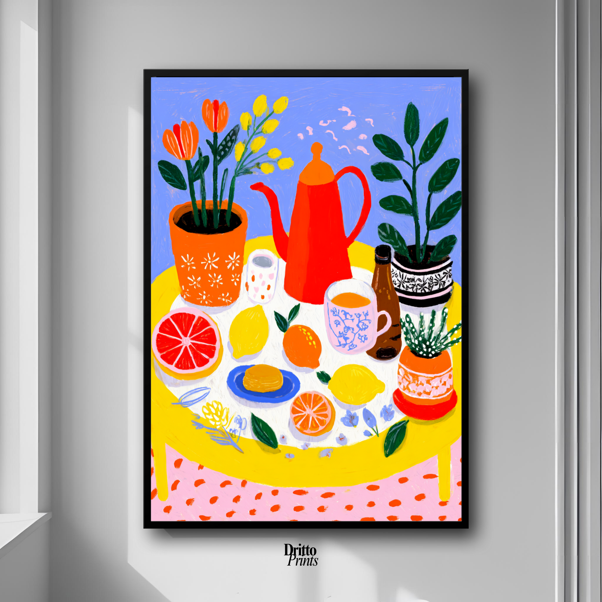 (FD44) Dacha Morning Table - Framed matte paper poster