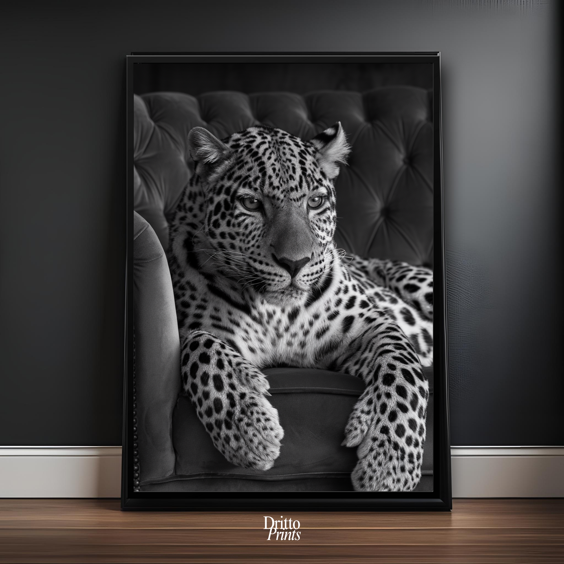 (FD8) The Silent Leopard - Framed matte paper poster